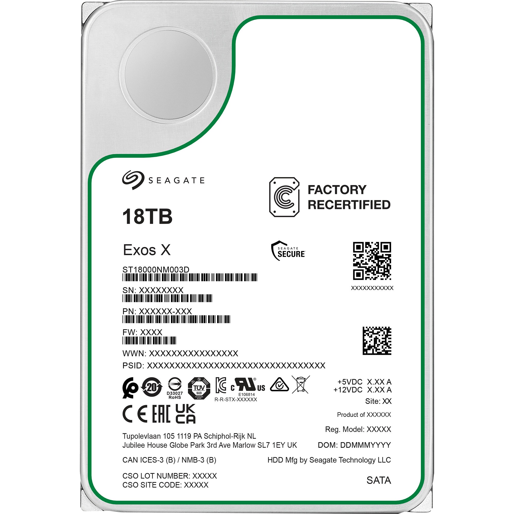 REFURBISHED &ndash; Seagate Festplatte Exos X20 18 TB General&uuml;berholt - Bild 1