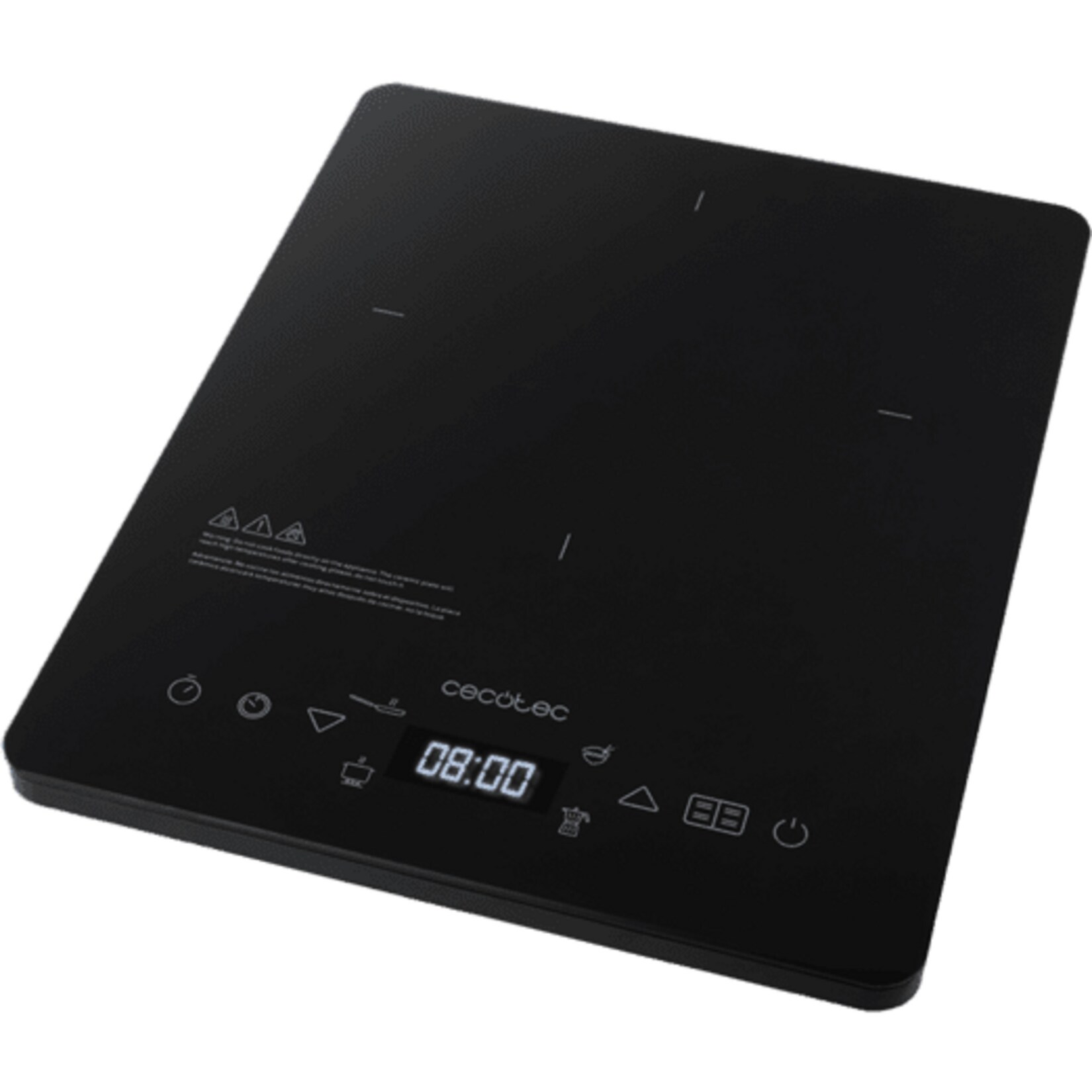 Cecotec Kochplatte Tragbare Induktionskochplatte Full Crystal Onyx | 08435484030694