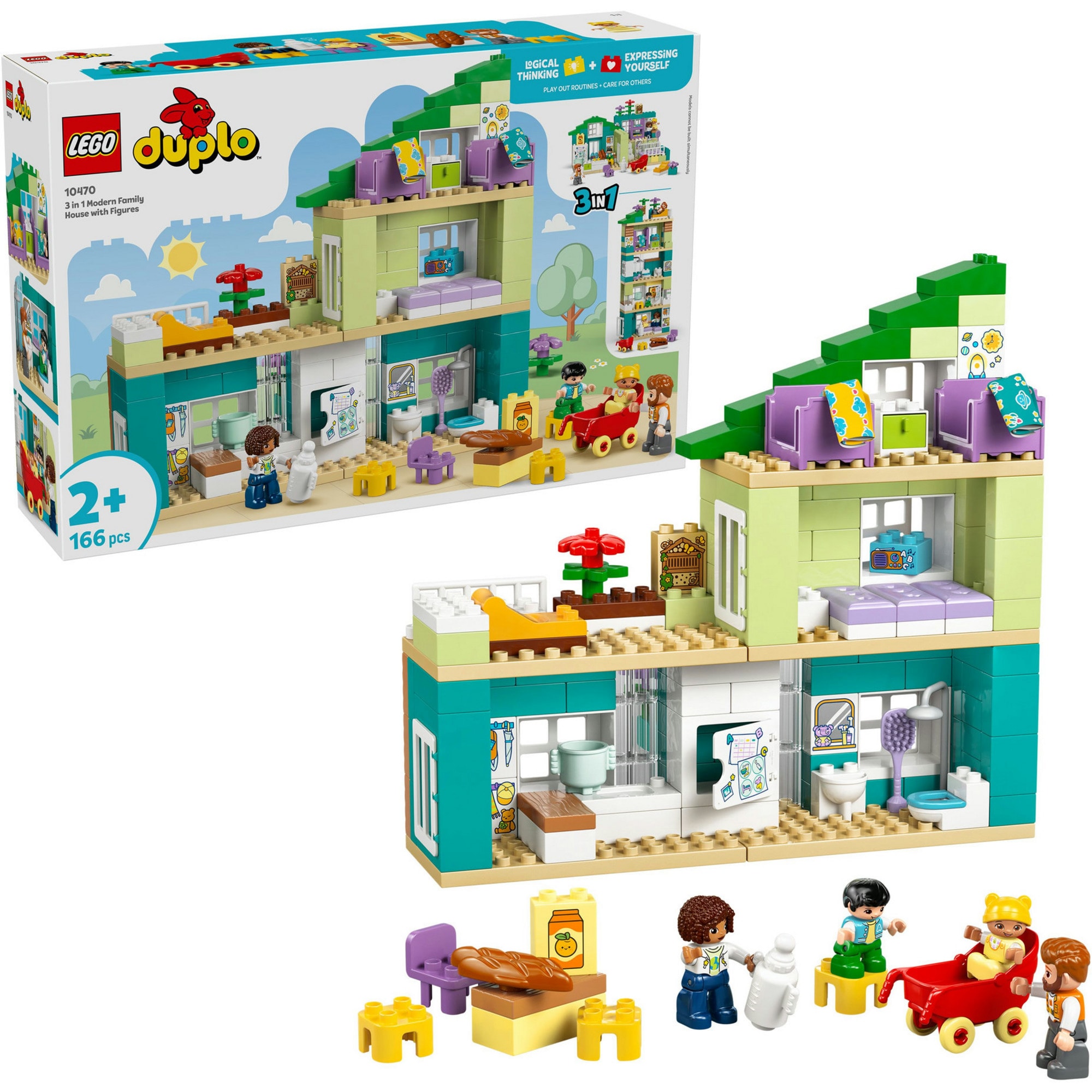 LEGO Konstruktionsspielzeug DUPLO Town Modernes Familienhaus mit Figuren - 3-in-1-Set - Bild 1