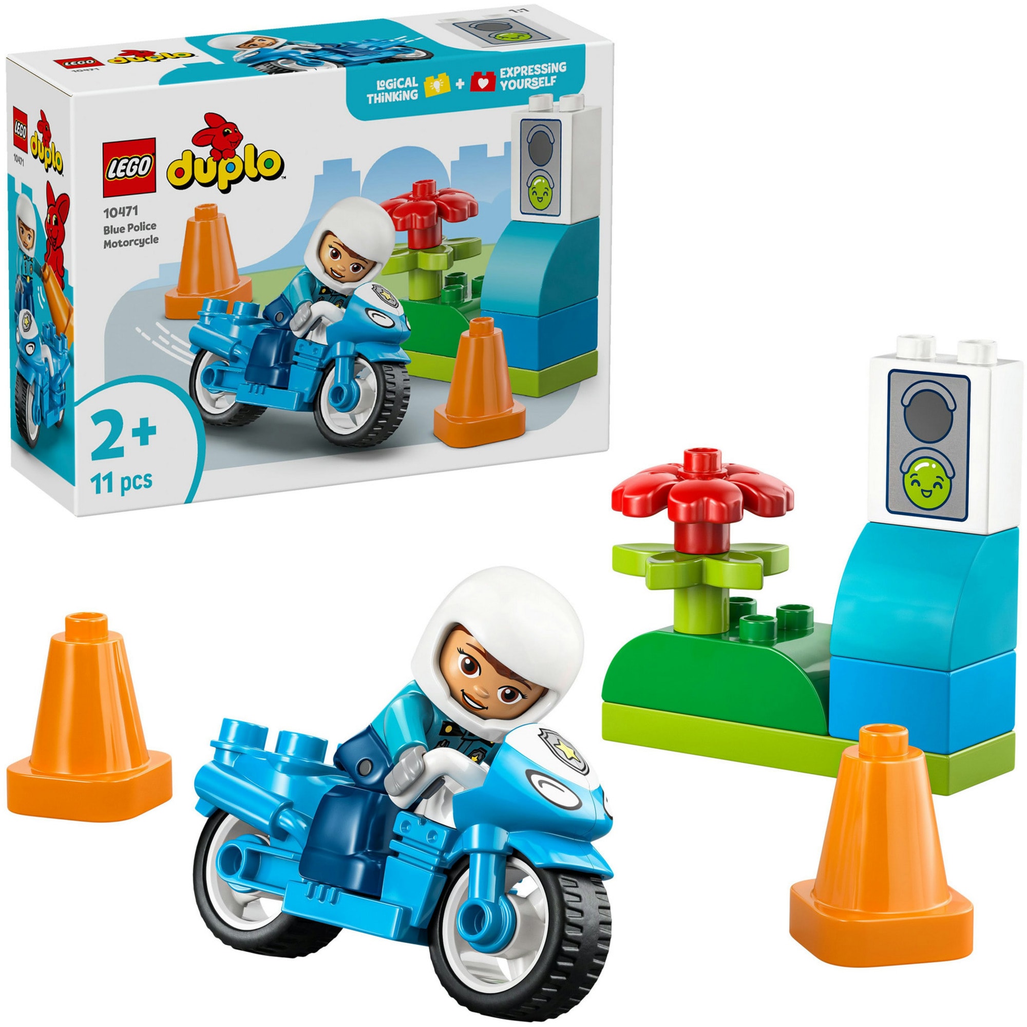 LEGO Konstruktionsspielzeug DUPLO Town Blaues Polizeimotorrad - Bild 1