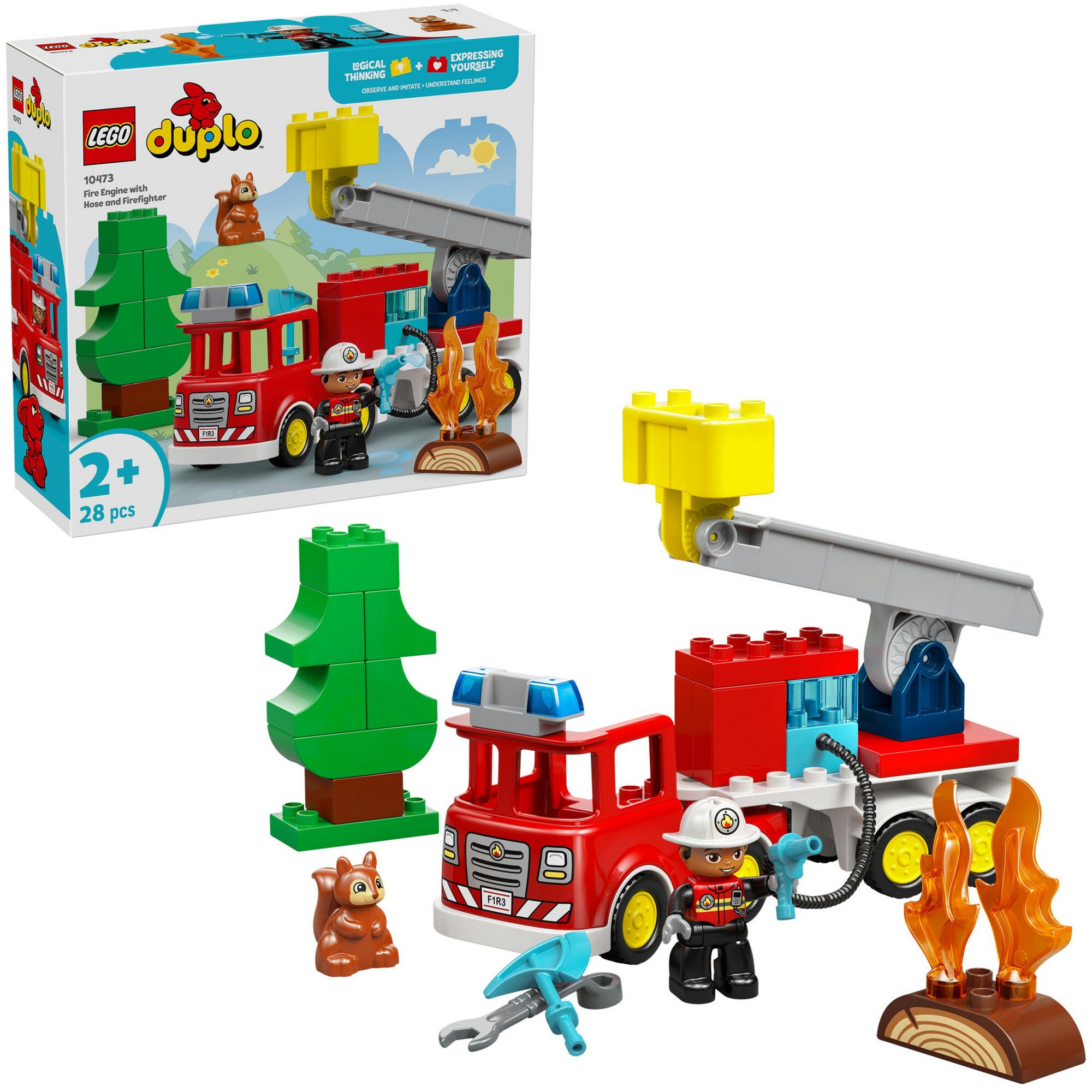 LEGO Konstruktionsspielzeug DUPLO Town L&ouml;schauto mit Schlauch und Feuerwehrmann - Bild 1