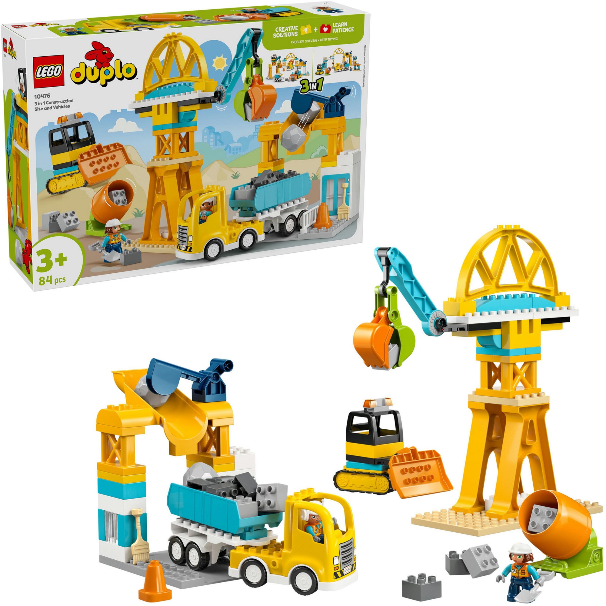 LEGO Konstruktionsspielzeug DUPLO Town Baustelle mit Baufahrzeugen - 3-in-1-Set - Bild 1