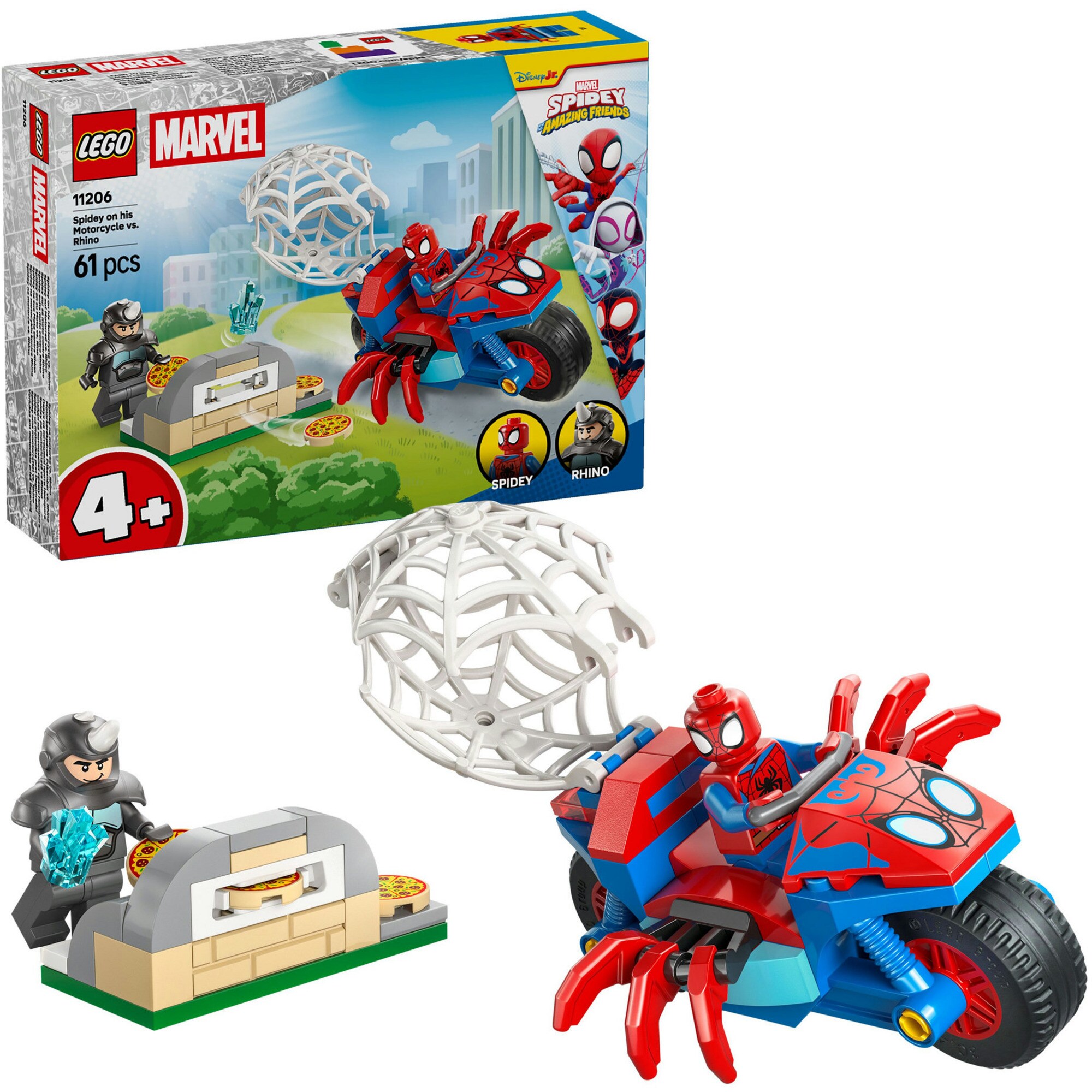 LEGO Konstruktionsspielzeug Marvel Spidey und seine Super-Freunde Spidey auf Motorrad vs. Rhino - Bild 1