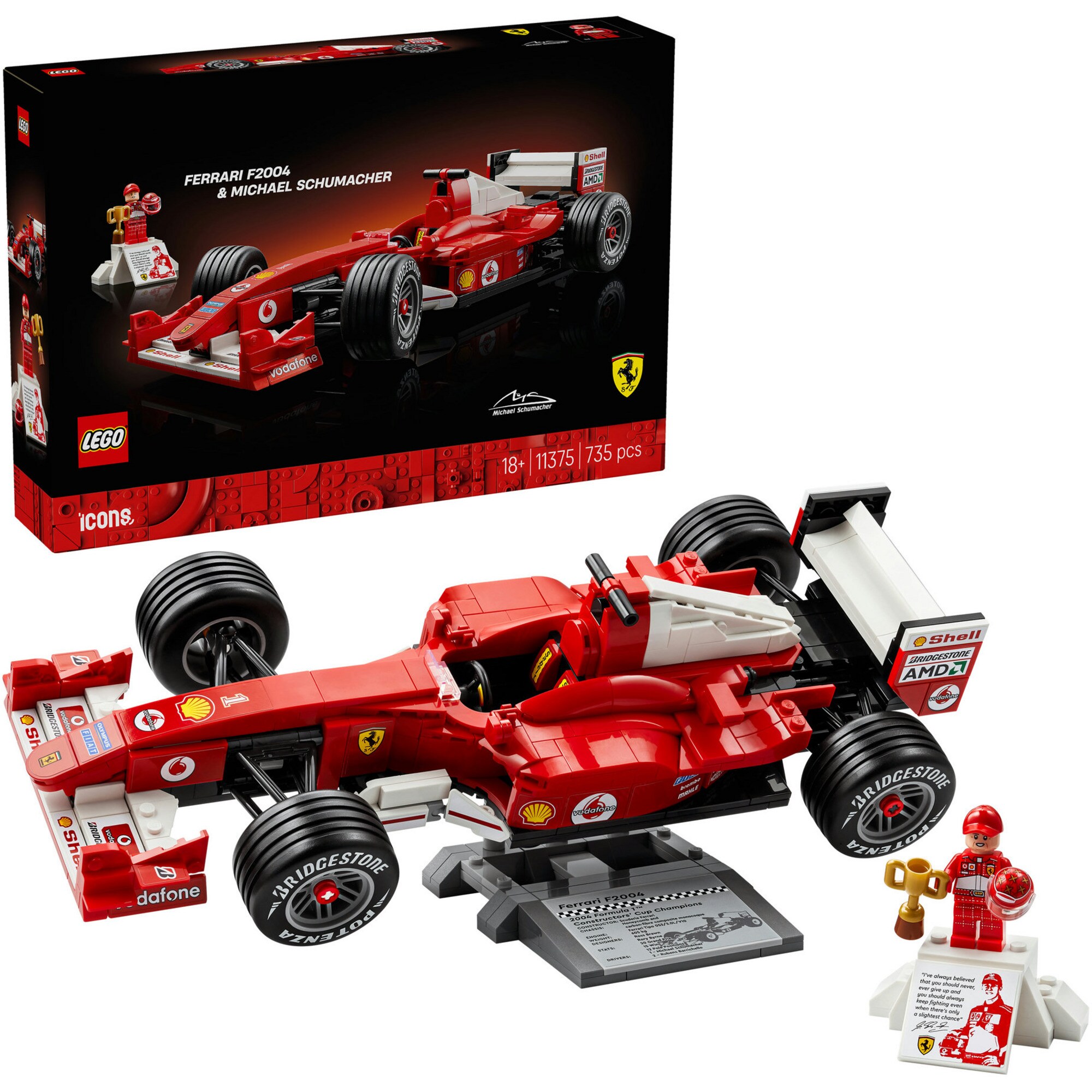 LEGO Konstruktionsspielzeug Icons Ferrari F2004 und Michael Schumacher - Bild 1