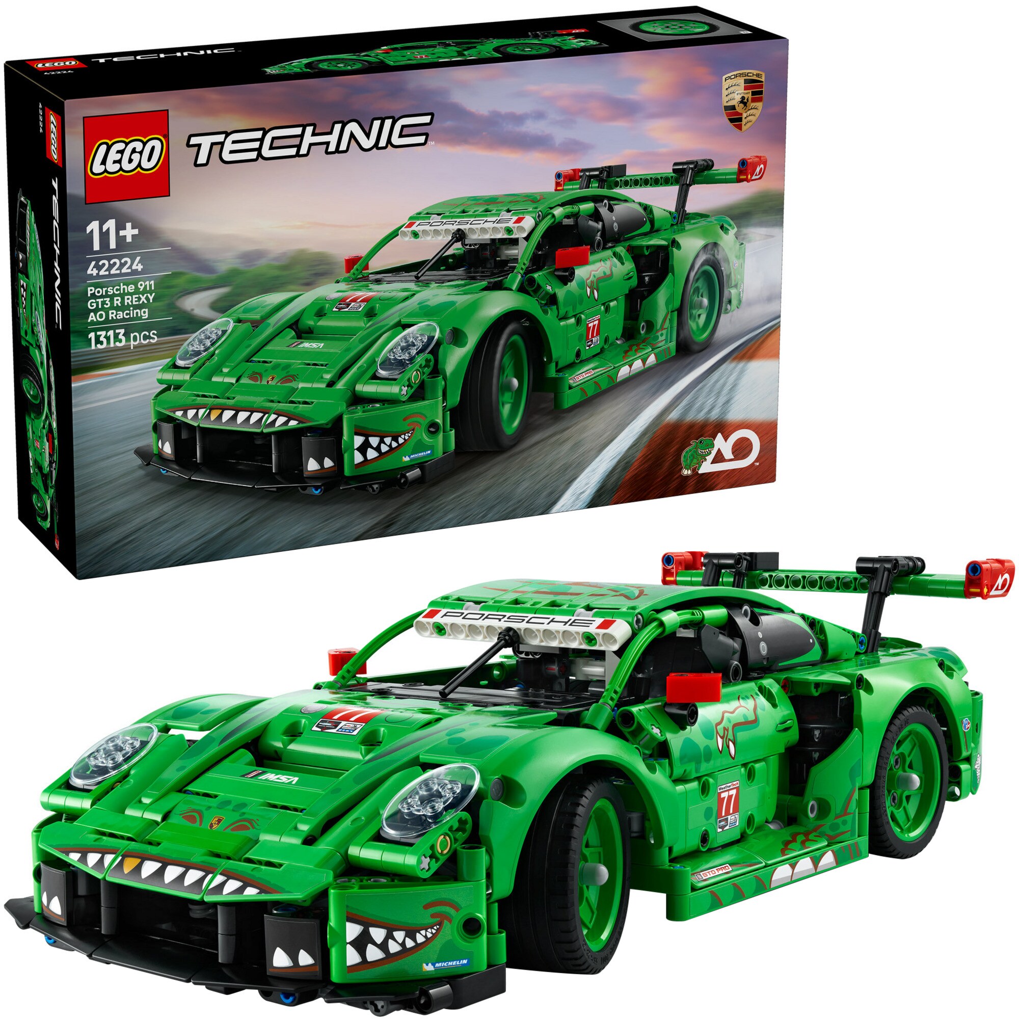 LEGO Konstruktionsspielzeug Technic Porsche 911 GT3 R REXY AO Racing Rennwagen - Bild 1