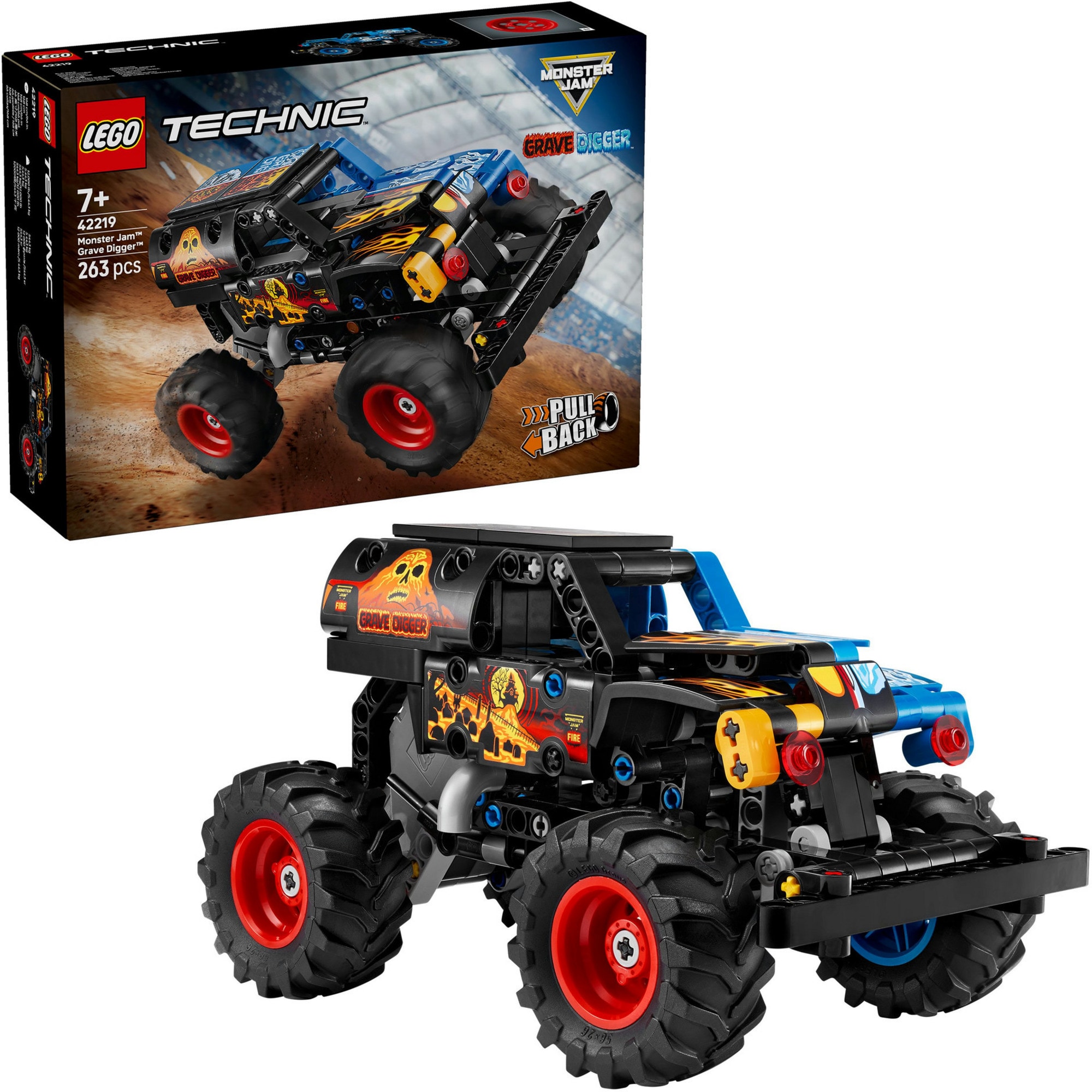 LEGO Konstruktionsspielzeug Technic Monster Jam Grave Digger Feuer und Eis - Bild 1