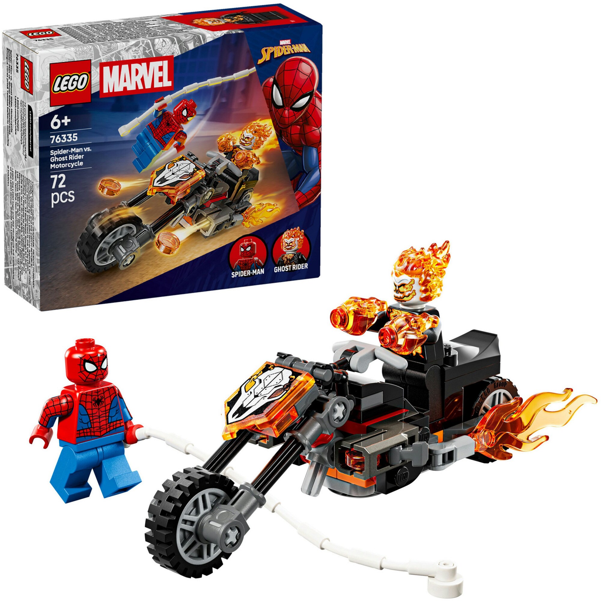 LEGO Konstruktionsspielzeug Marvel Super Heroes Spider-Man vs. Ghost Rider auf seinem Motorrad - Bild 1