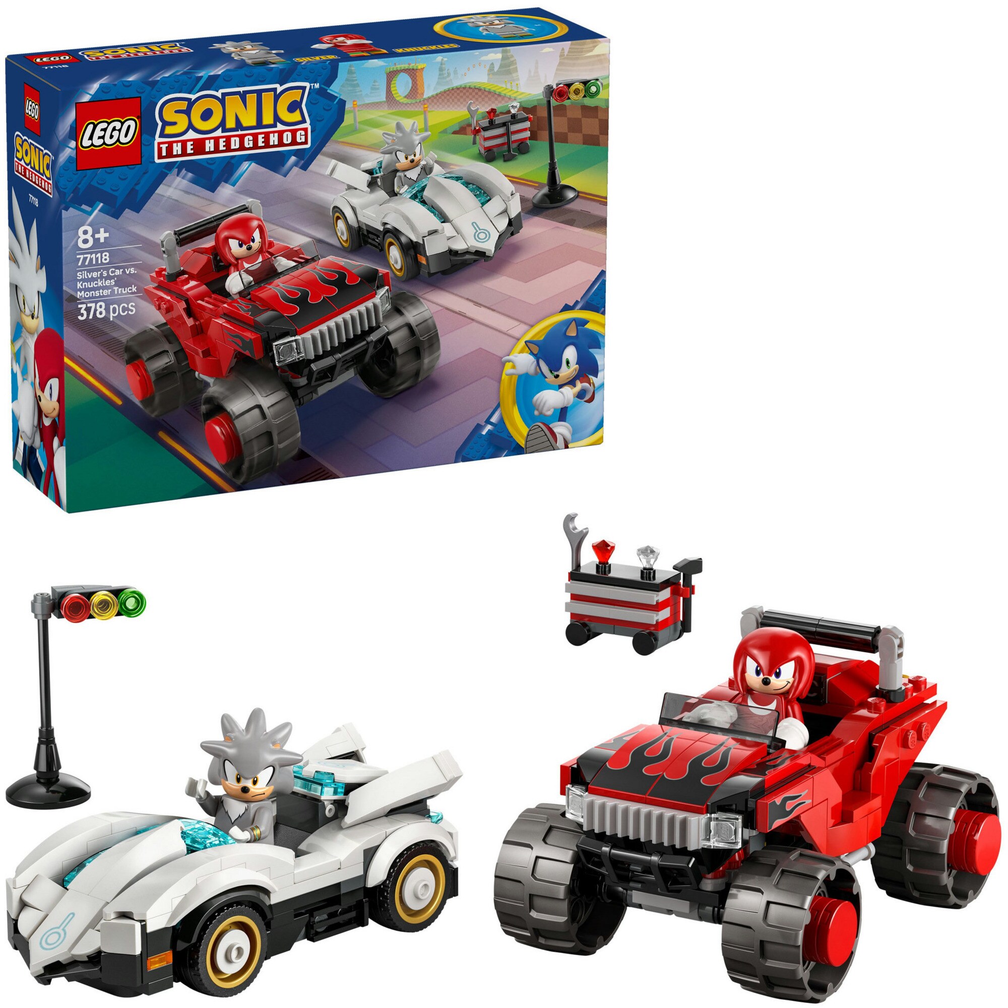 LEGO Konstruktionsspielzeug Sonic the Hedgehog Silvers Auto vs. Knuckles' Monstertruck - Bild 1