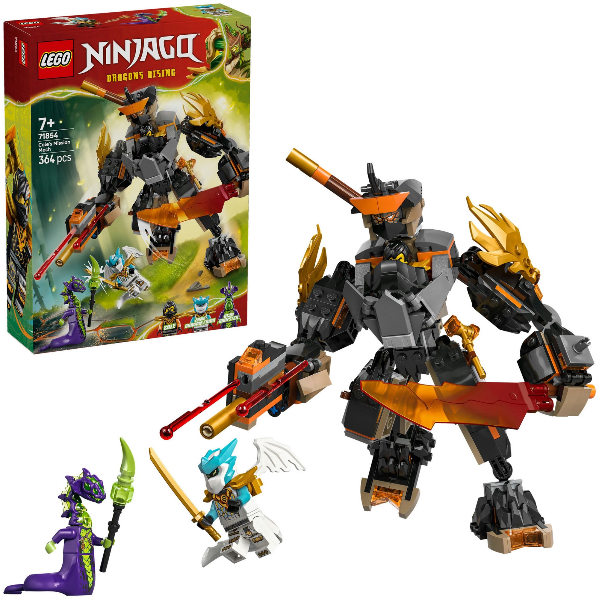 LEGO Konstruktionsspielzeug Ninjago Coles Action-Mech und Drachen-Zane - Bild 1