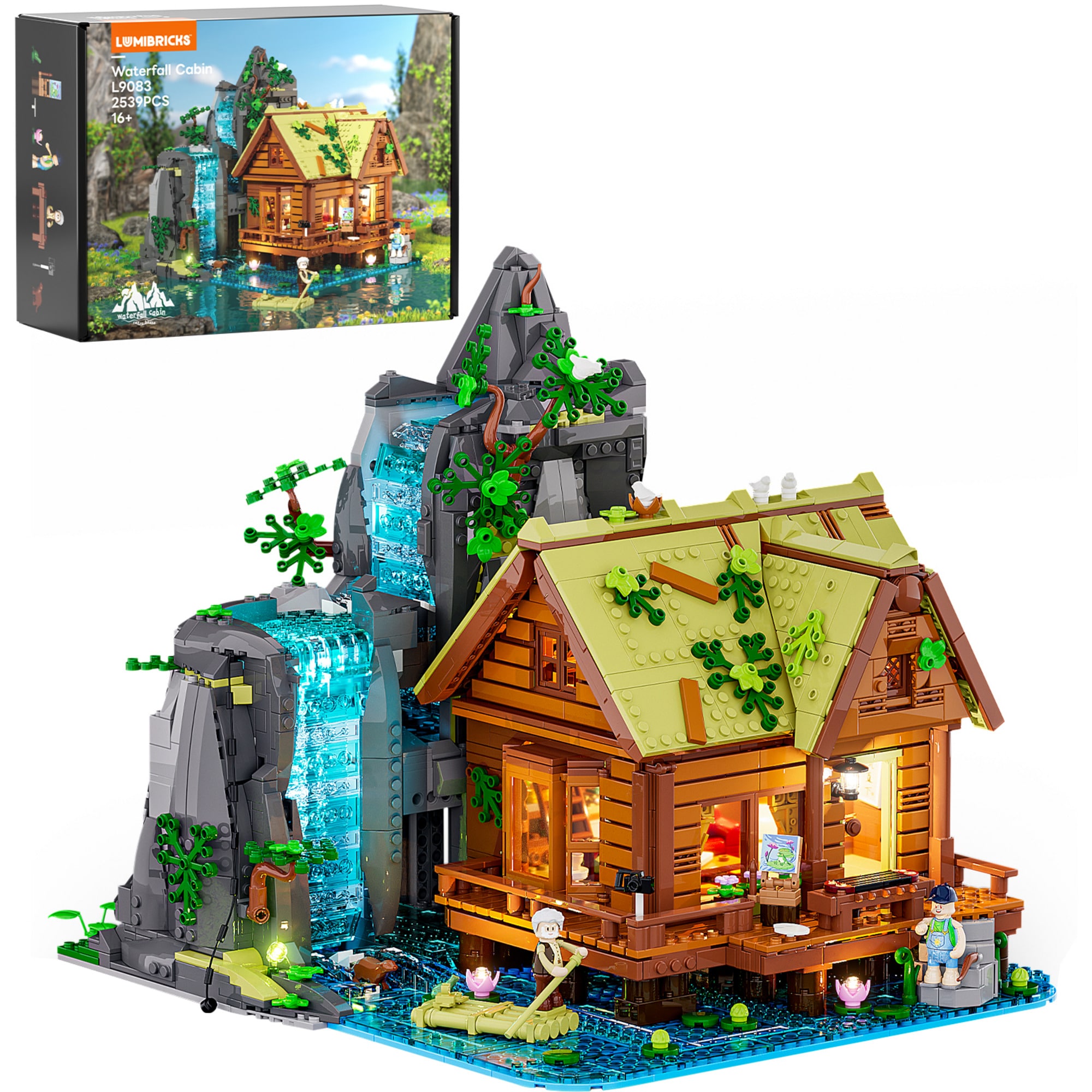 Lumibricks Konstruktionsspielzeug Wasserfallh&uuml;tte - Bild 1