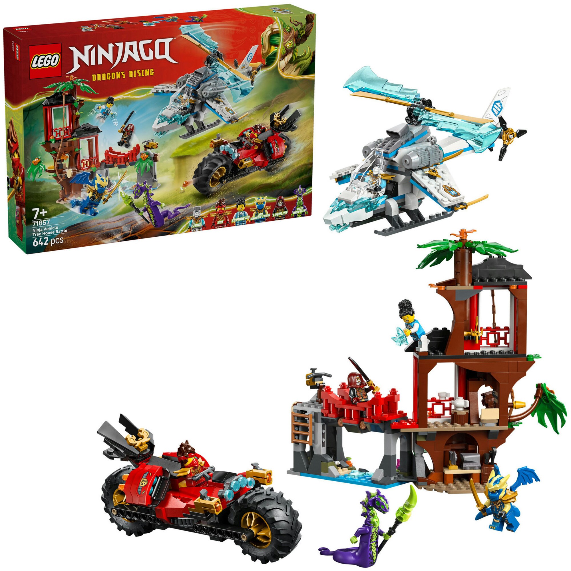 LEGO Konstruktionsspielzeug Ninjago Showdown am Baumhaus mit dem Ninja-Bike - Bild 1