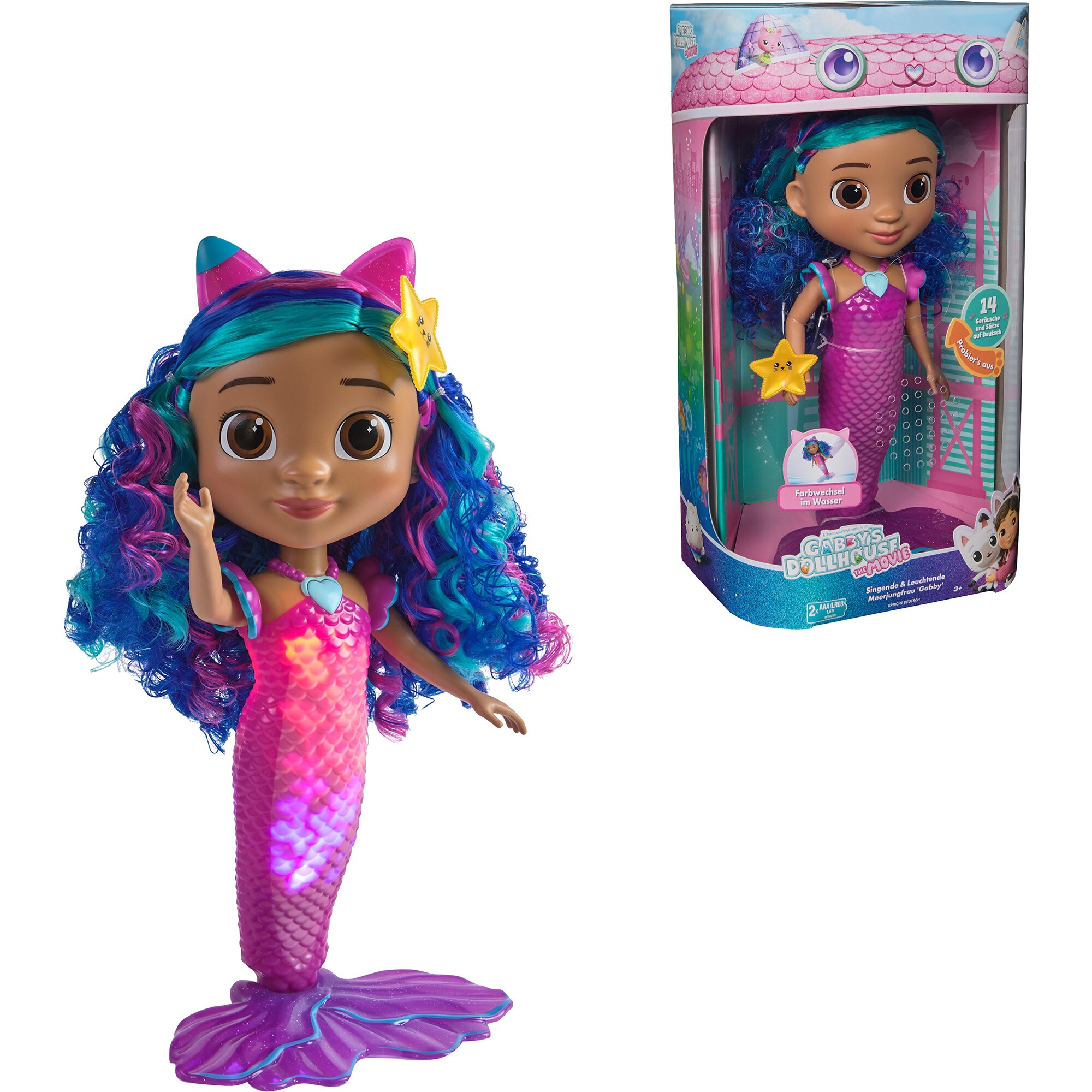 Spinmaster Spielfigur Gabby's Dollhouse: Der Film - Sing & Shine Meerjungfrau Gabby - Bild 1