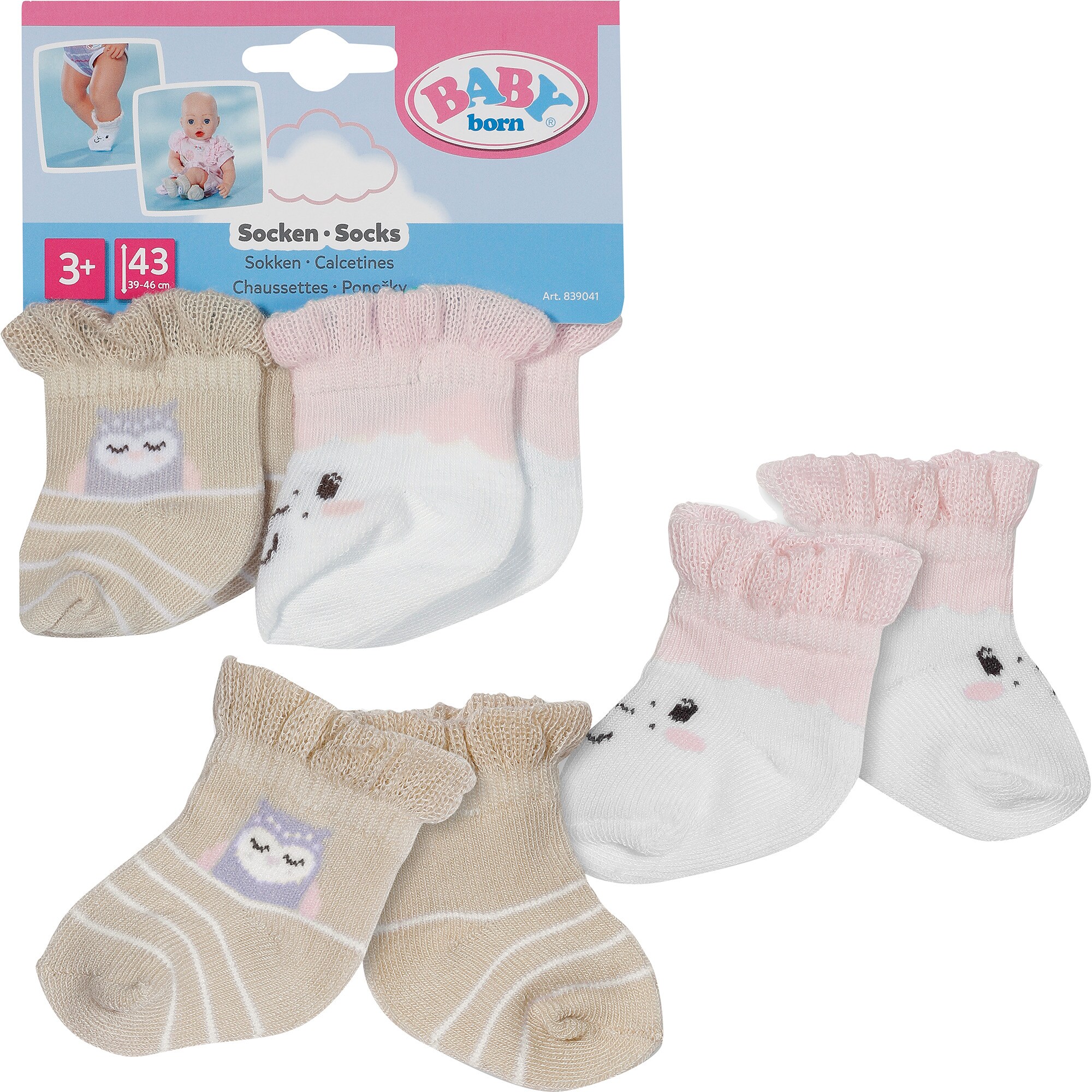 ZAPF Creation Puppenzubeh&ouml;r BABY born Socken Schaf 2 Paar 43cm - Bild 1