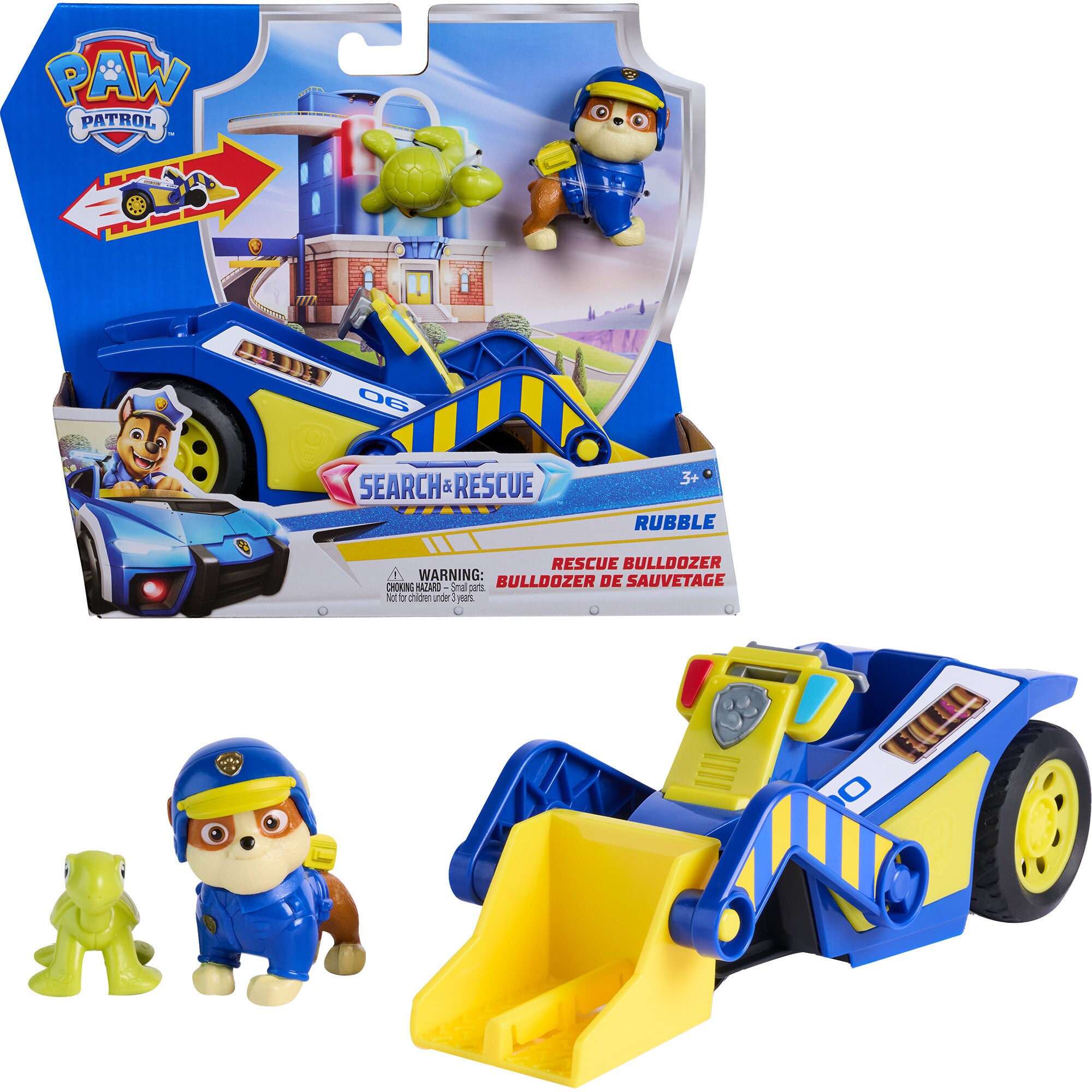 PAW PATROL Spielfahrzeug Paw Patrol - Search & Rescue: Rubbles Rettungs-Bulldozer mit 2 Figuren - Bild 1