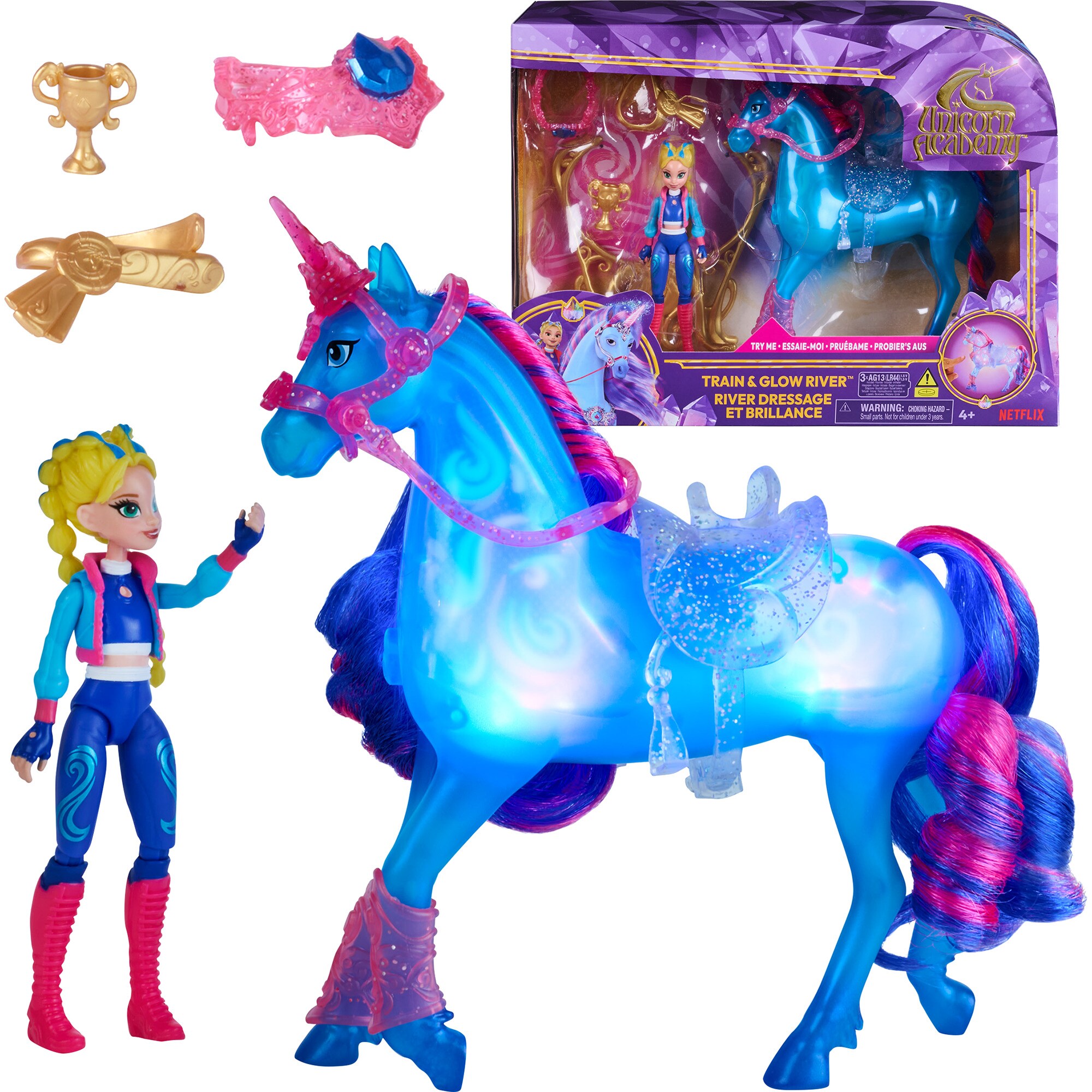 Unicorn Academy Spielfigur Unicorn Academy - Train and Glow River mit Isabel Set - Bild 1