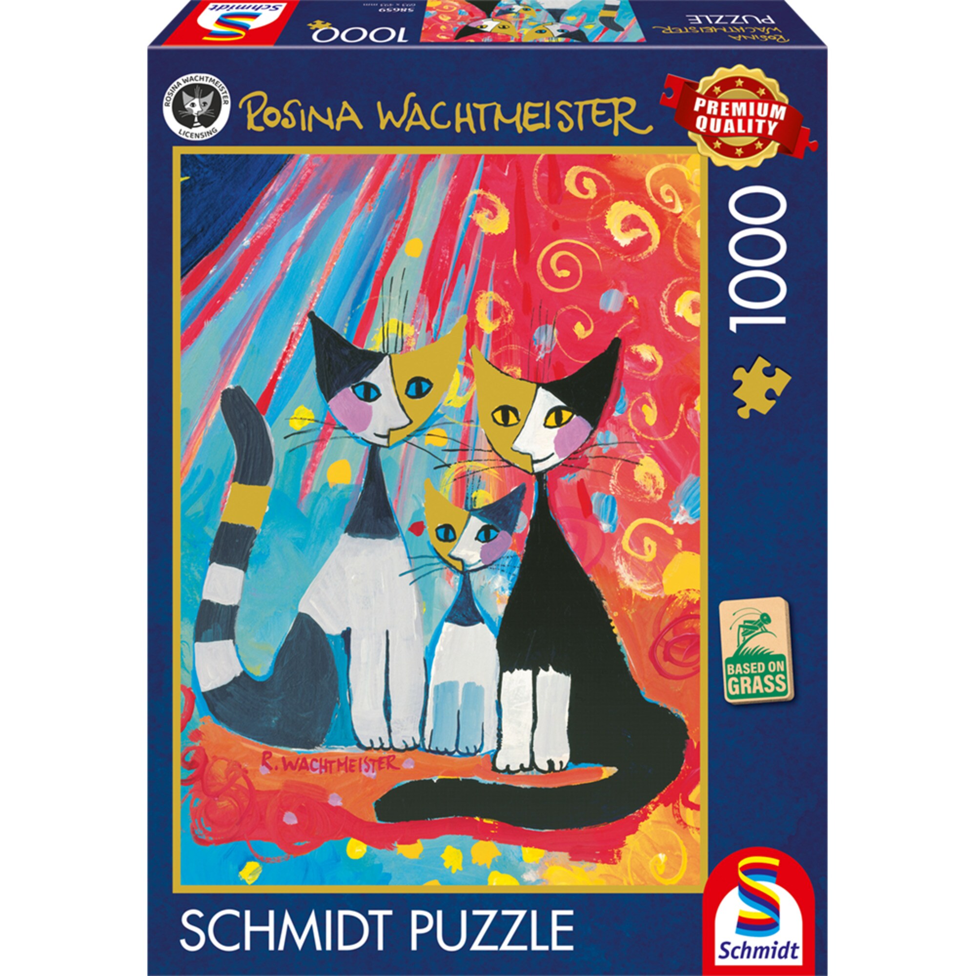 Schmidt Spiele Puzzle Rosina Wachtmeister: Gl&uuml;ckliche Katzenfamilie - Bild 1