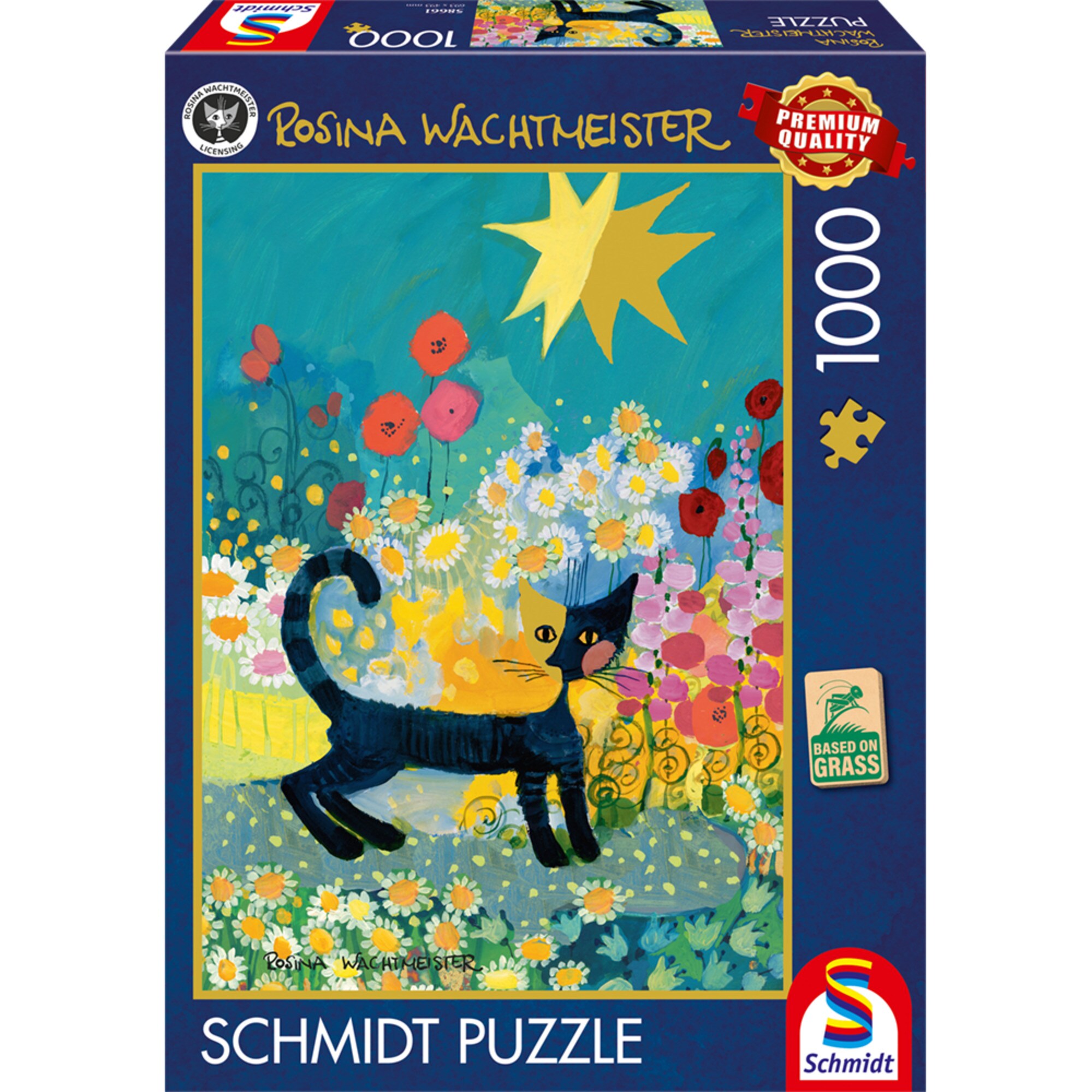 Schmidt Spiele Puzzle Rosina Wachtmeister: Katze im Bl&uuml;tenmeer - Bild 1