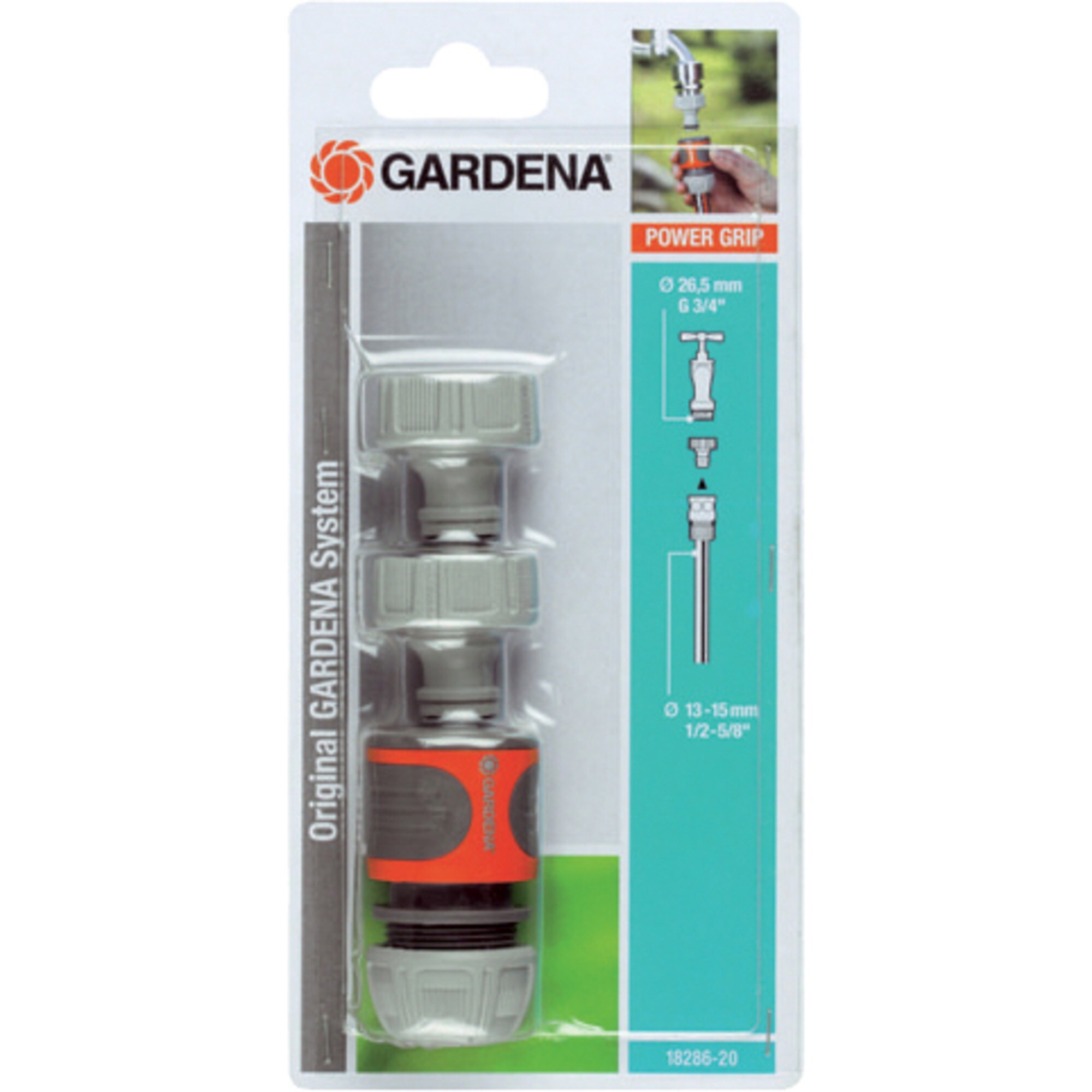 GARDENA Hahnst&uuml;ck Anschluss-Satz f&uuml;r 13mm (1/2")- und 15mm (5/8&rdquo;)-Schl&auml;uche - Bild 1