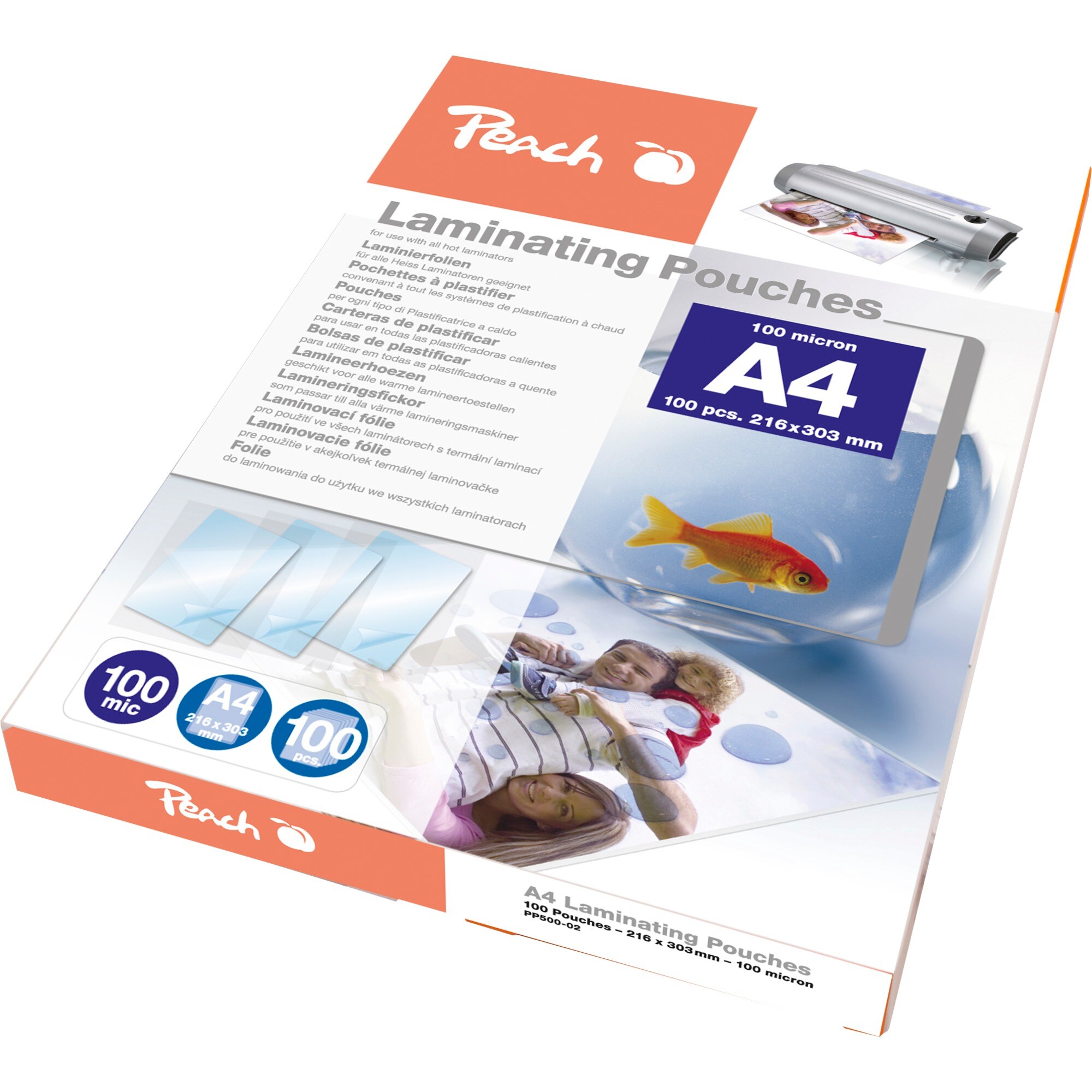 Peach Folien Laminierfolie A4 100mic PP500-02 - Bild 1