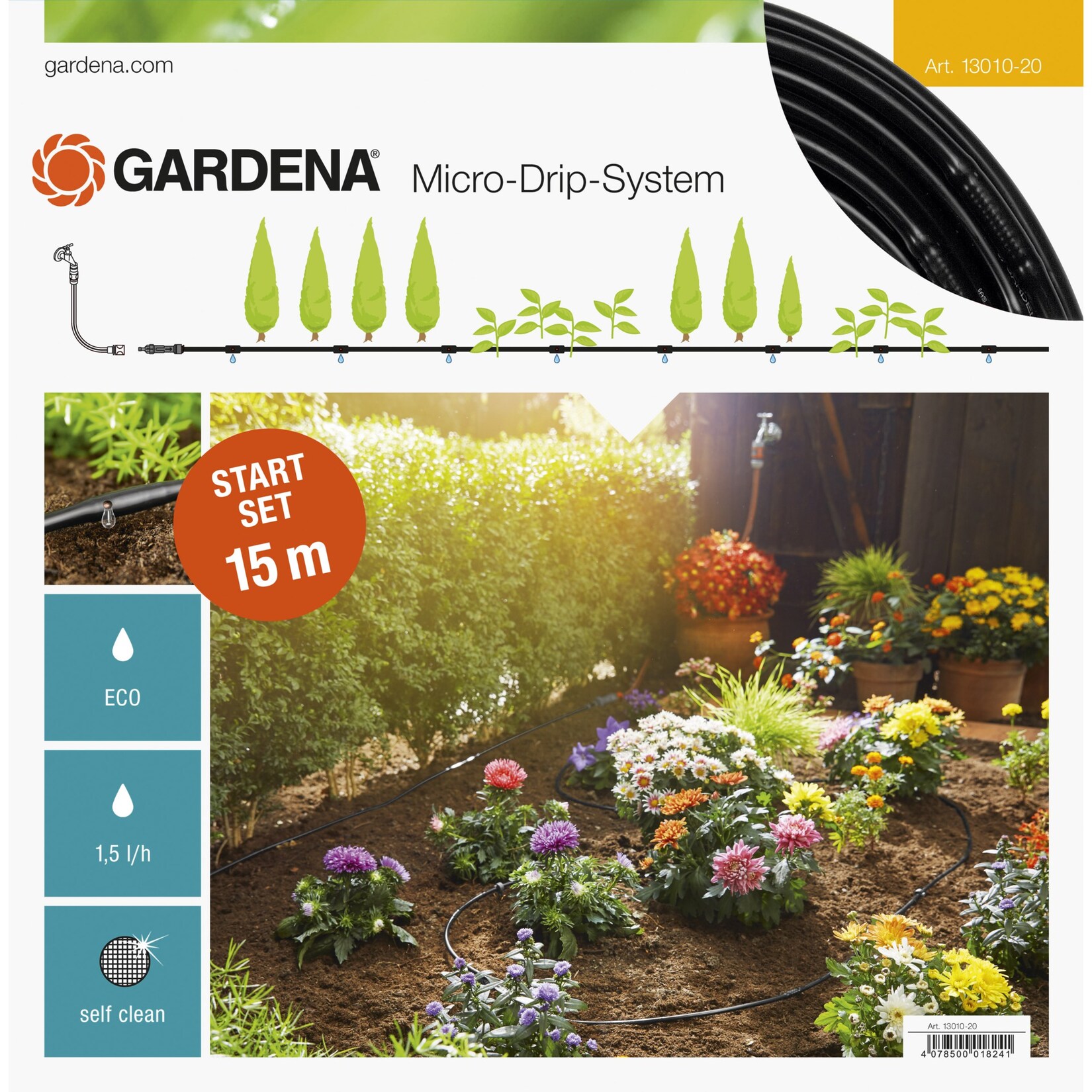 GARDENA Tropfsystem Micro-Drip-System Start-Set Pflanzreihen S | 04078500018241