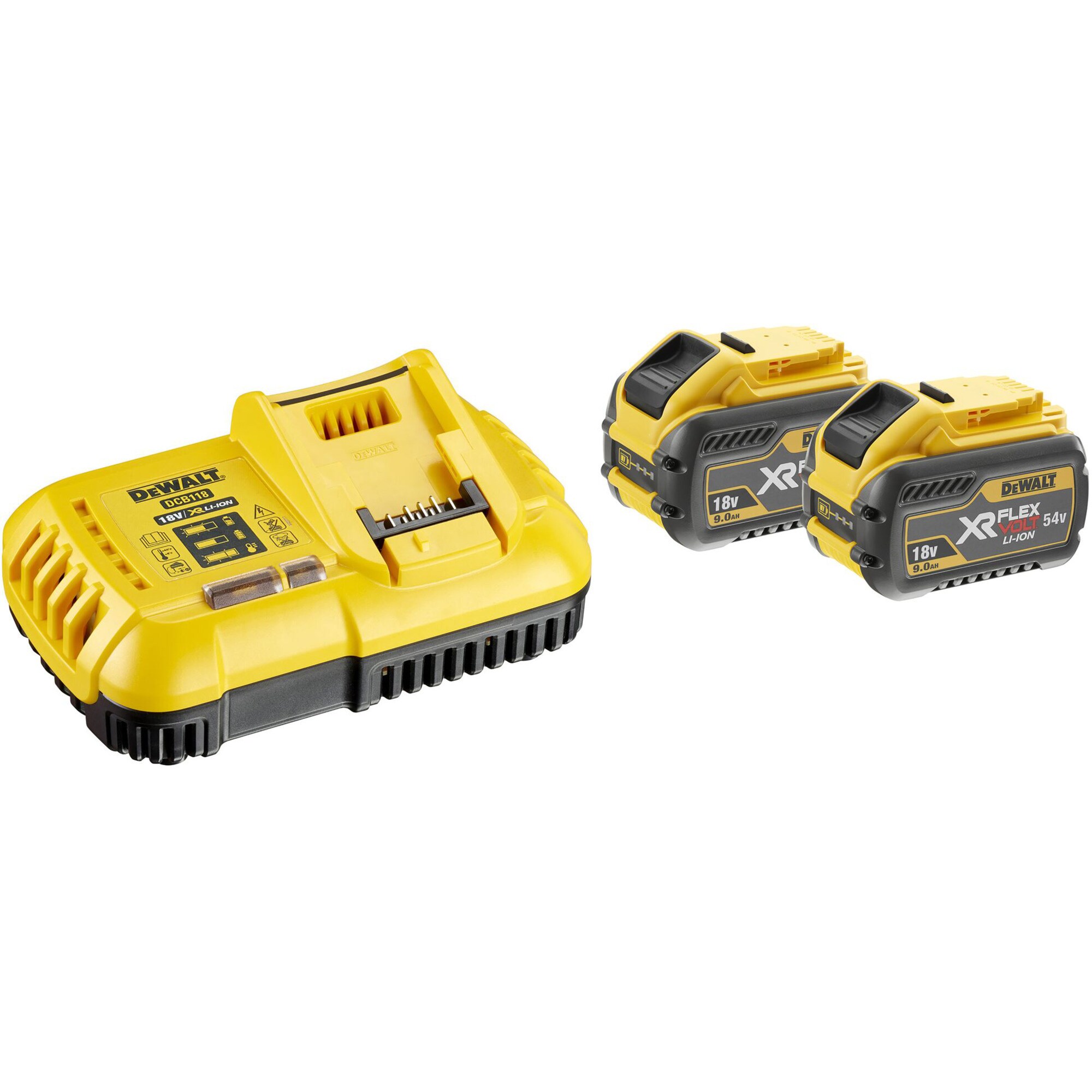 DeWalt Ladeger&auml;t Starter-Set Akku-Kit DCB118X2, 54Volt / 18Volt - Bild 1