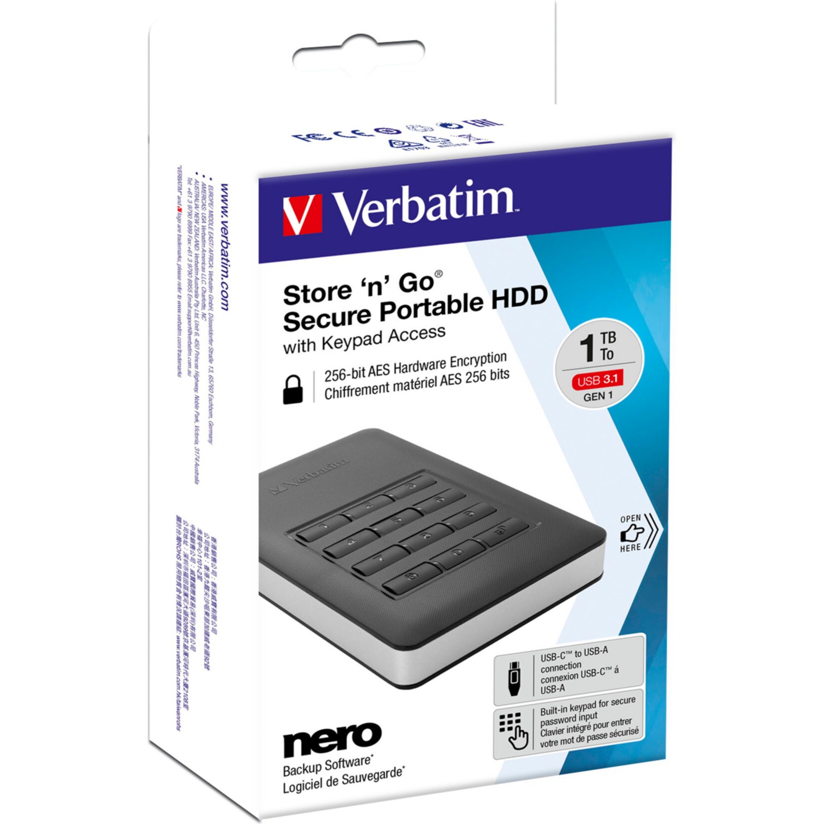 Verbatim Festplatte Store 'n' Go Secure 1 TB - Bild 1