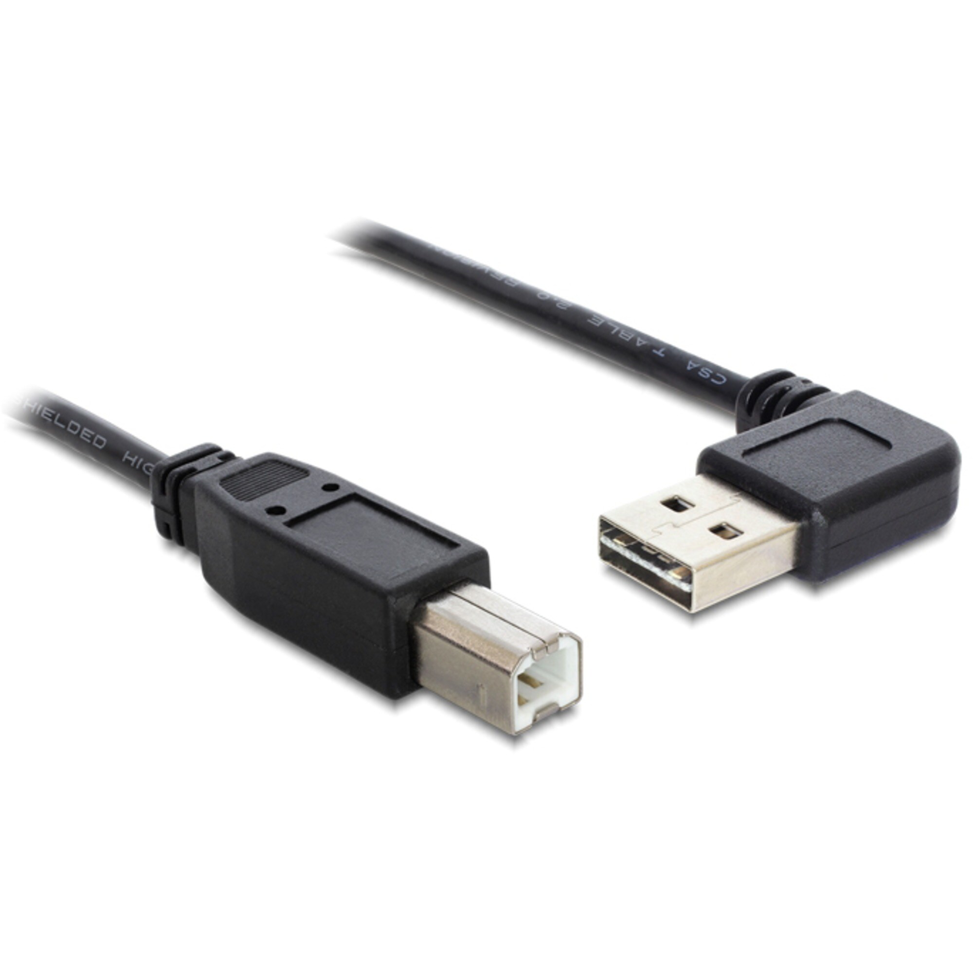 DeLOCK Kabel EASY-USB 2.0 Kabel, USB-A Stecker 90&deg; > USB-B Stecker - Bild 1