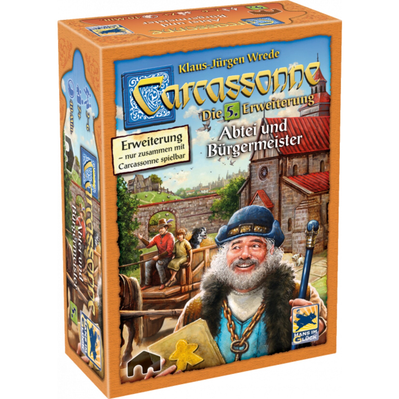 Asmodee Brettspiel Carcassonne - Abtei & Bürgermeister