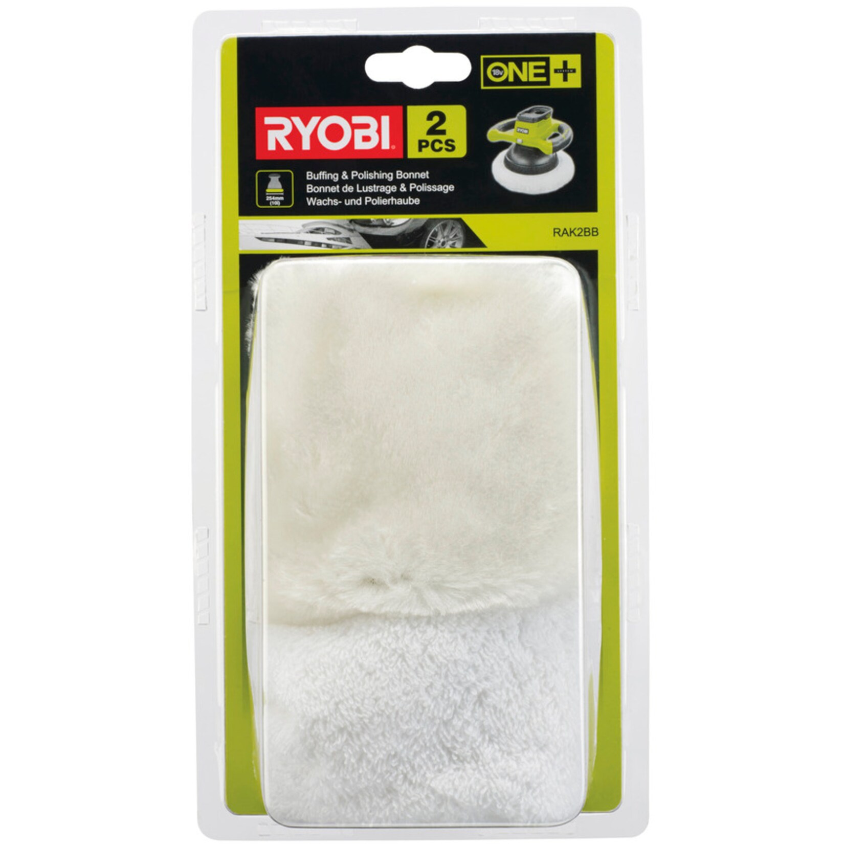 Ryobi Polierhaube Wachs- und Polierhauben-Set RAK2BB, 2-teilig | 04892210138262