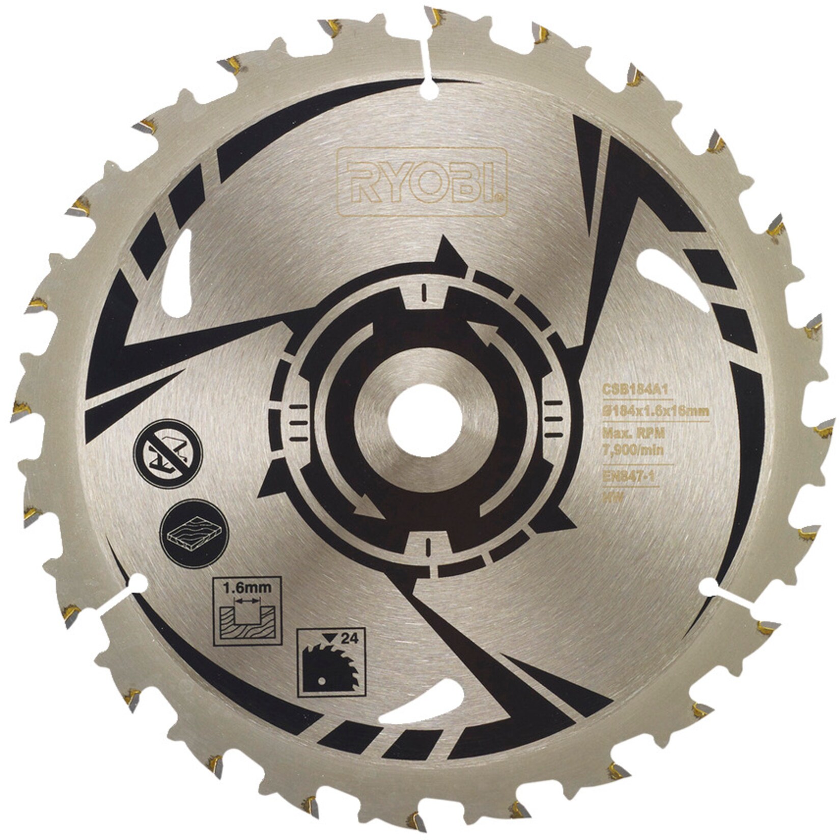 Ryobi Sägeblatt HM-Kreissägeblatt CSB184A1, Ø 184mm, 24Z | 04892210157645