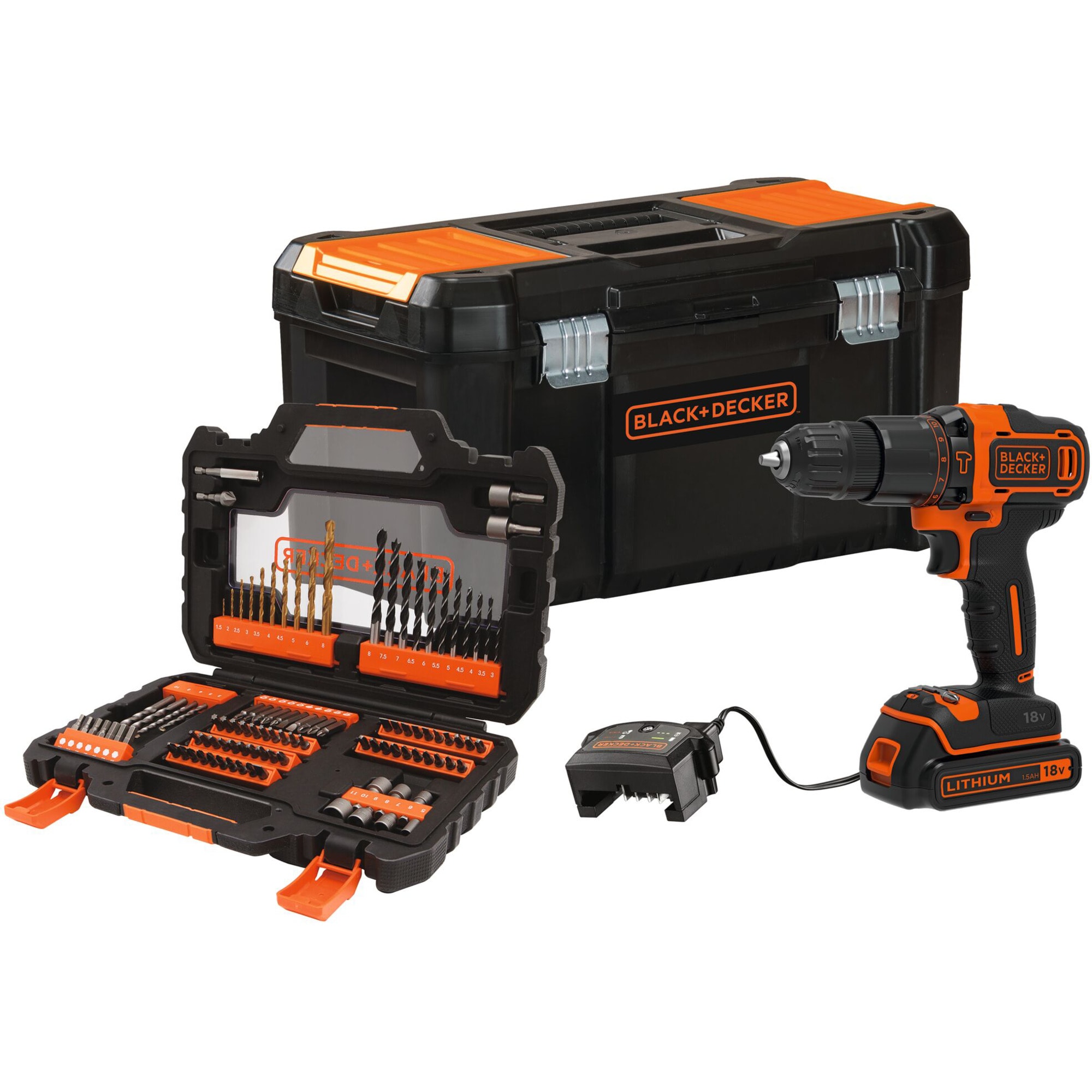 BLACK+DECKER Schlagbohrschrauber Akku-Schlagbohrschrauber BDCHD18S1KA, 18Volt - Bild 1