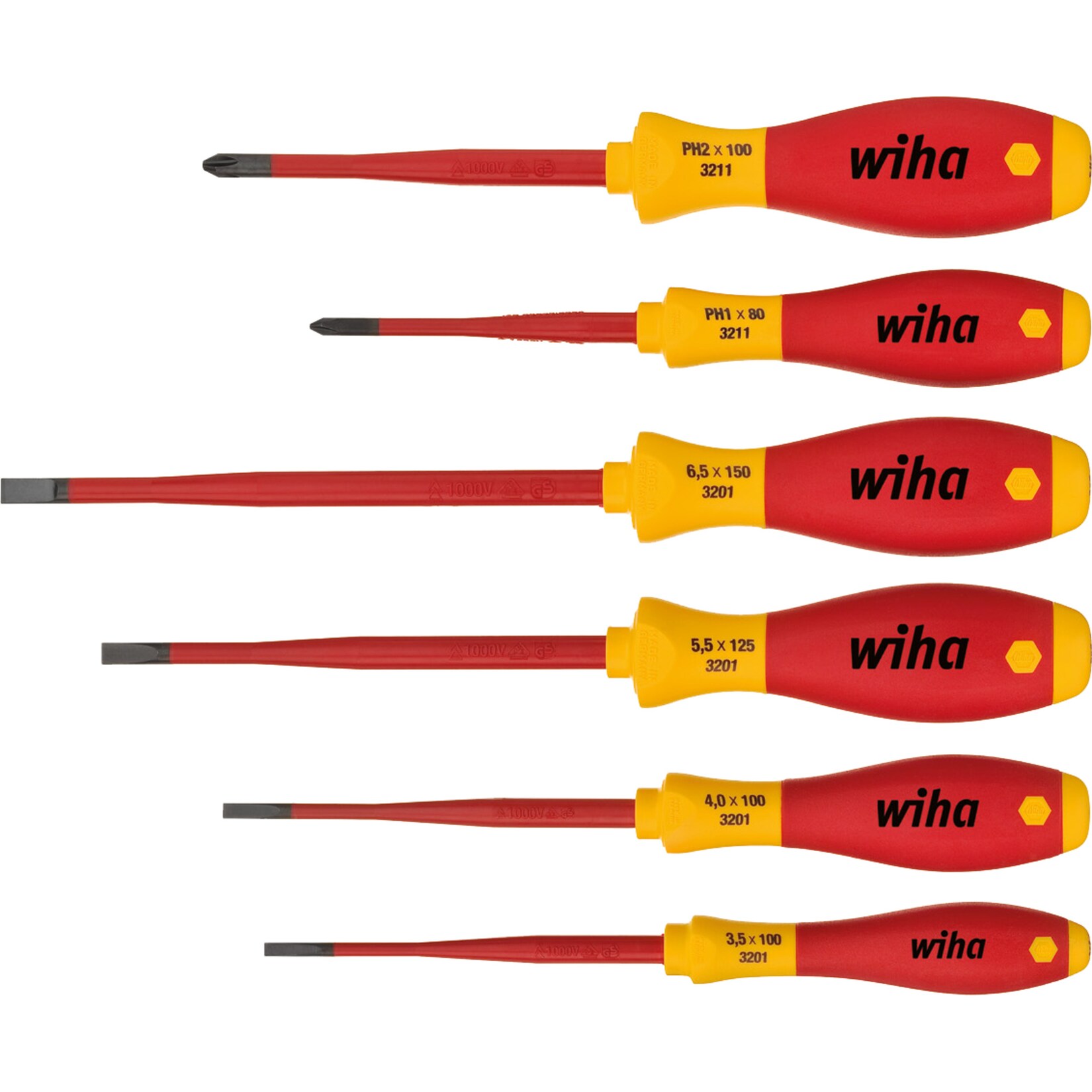 Wiha Schraubendreher Schraubendreher-Set SoftFinish electric slimFix, 6-teilig | 04010995353896