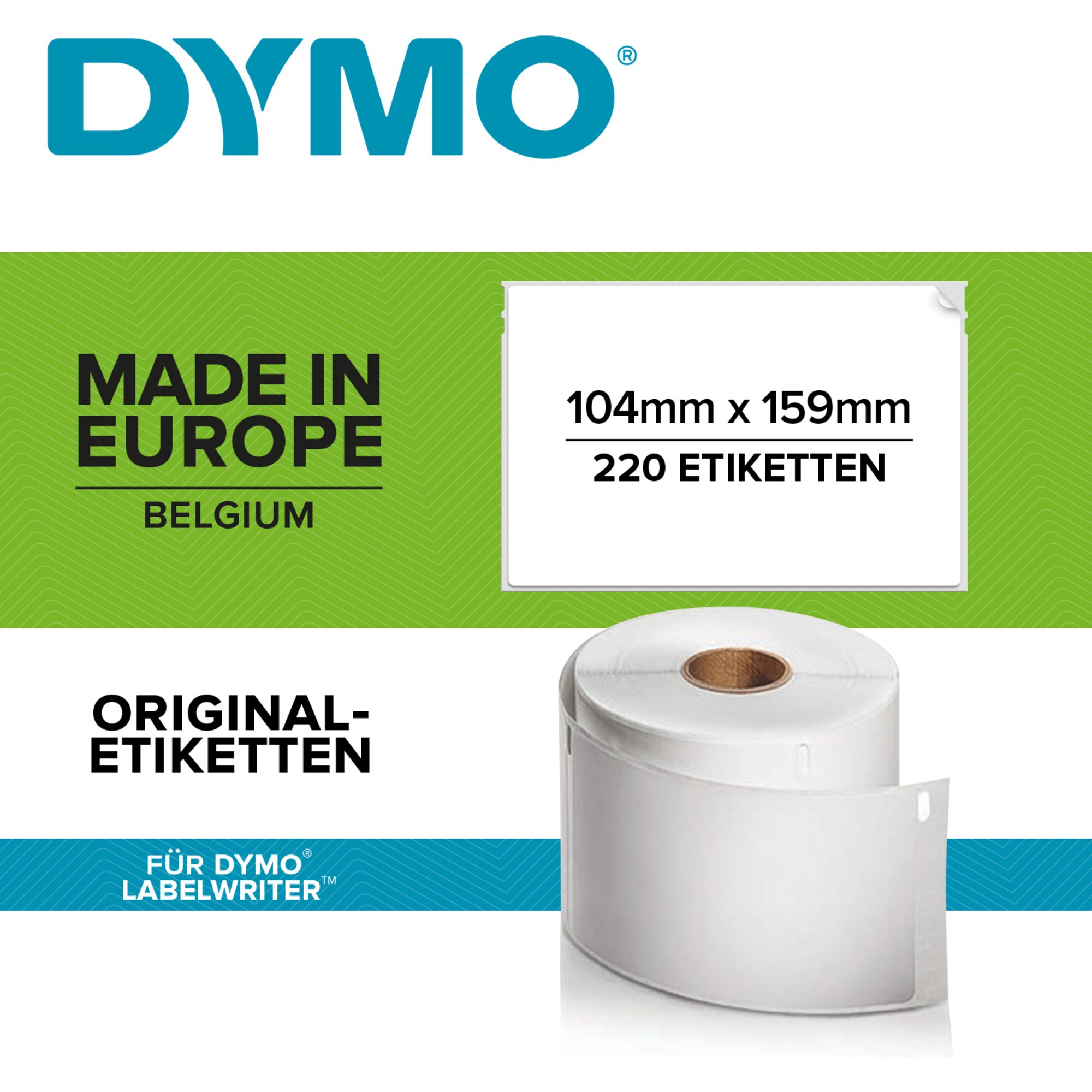 Dymo Etikett LabelWriter ORIGINAL Versandetiketten f&uuml;r LW 4XL 104x159mm, 1 Rolle mit 220 Etiketten - Bild 1