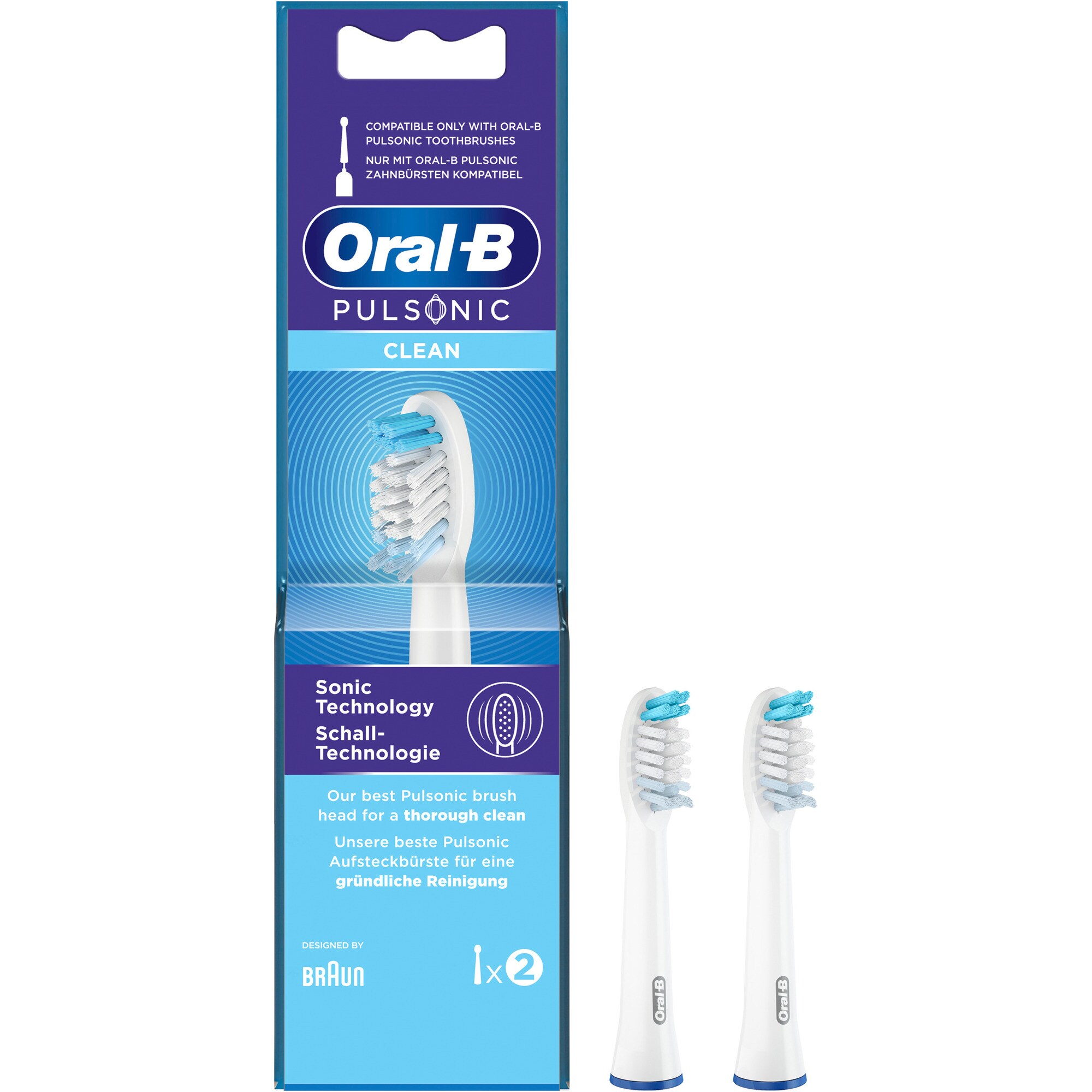 Oral-B Aufsteckb&uuml;rste Oral-B Pulsonic Clean 2er - Bild 1