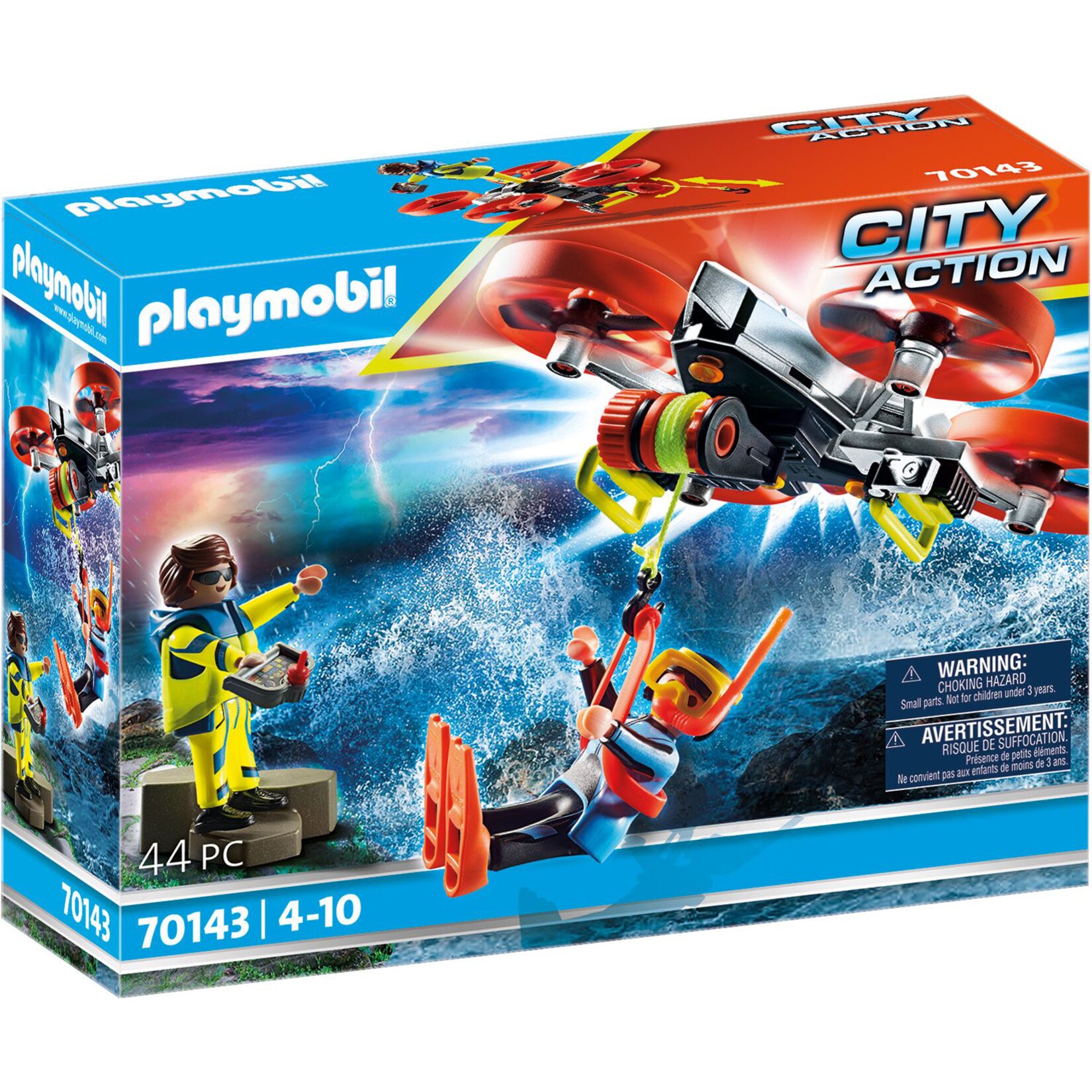 PLAYMOBIL Konstruktionsspielzeug City Action Seenot: Taucher-Bergung mit Rettungsdrohne | 04008789701435