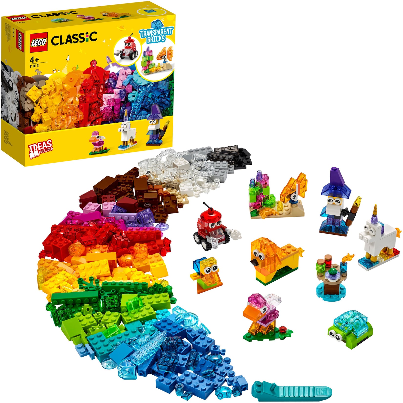 LEGO Konstruktionsspielzeug Classic Kreativ-Bauset mit durchsichtigen Steinen
