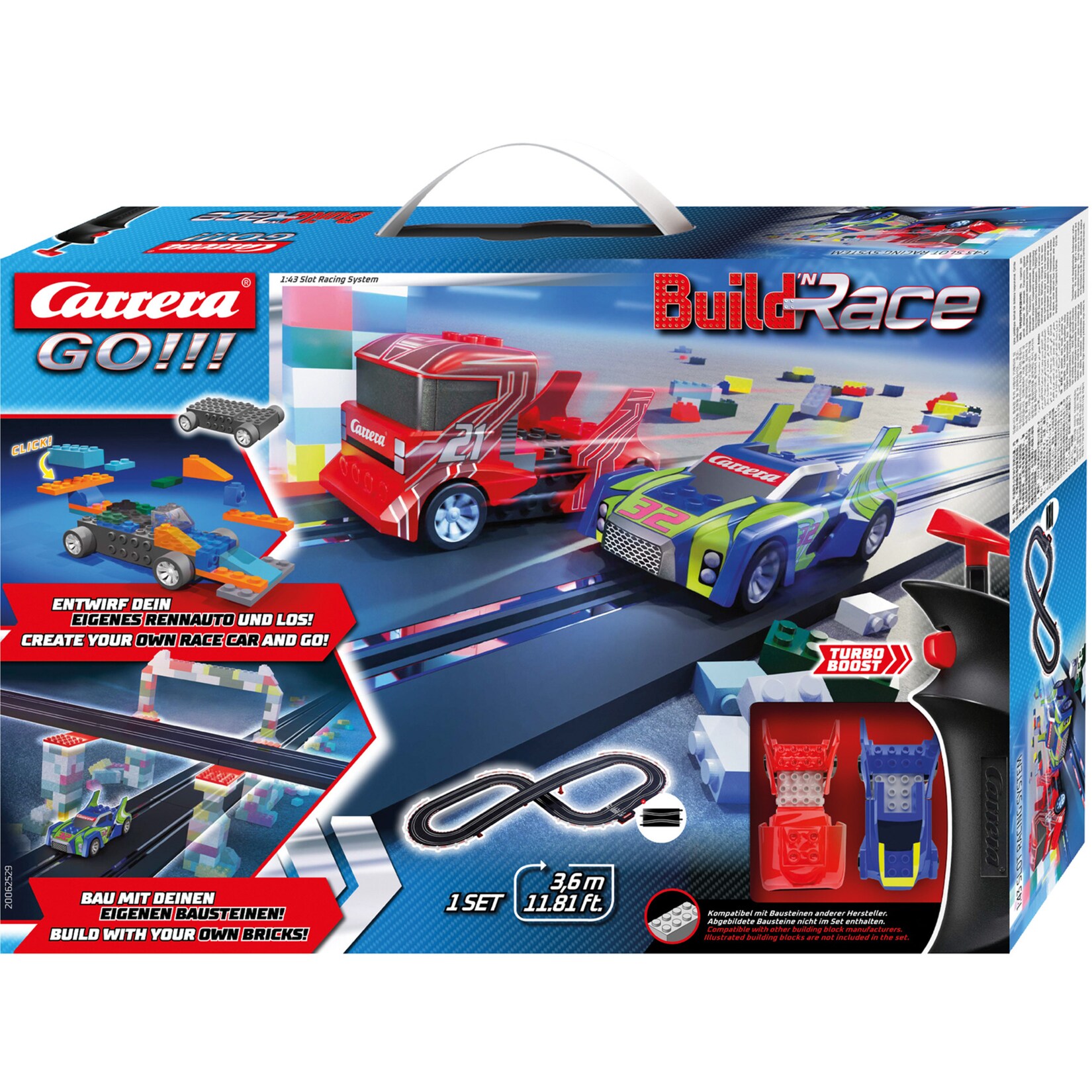 Carrera Rennbahn GO!!! Build ’n Race – Racing Set 3.6 | 04007486625297