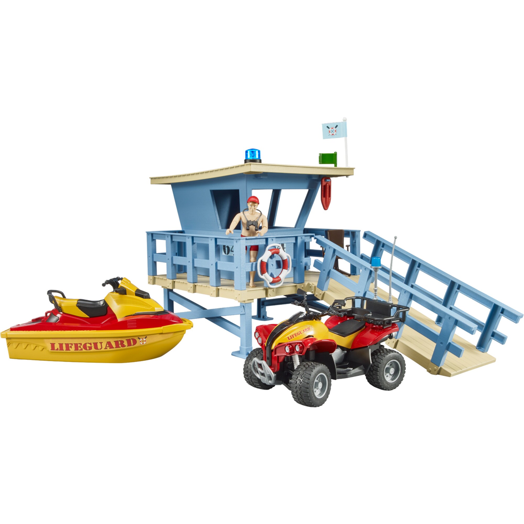 bruder Spielfigur bworld Life Guard Station mit Quad und Personal Water Craft - Bild 1
