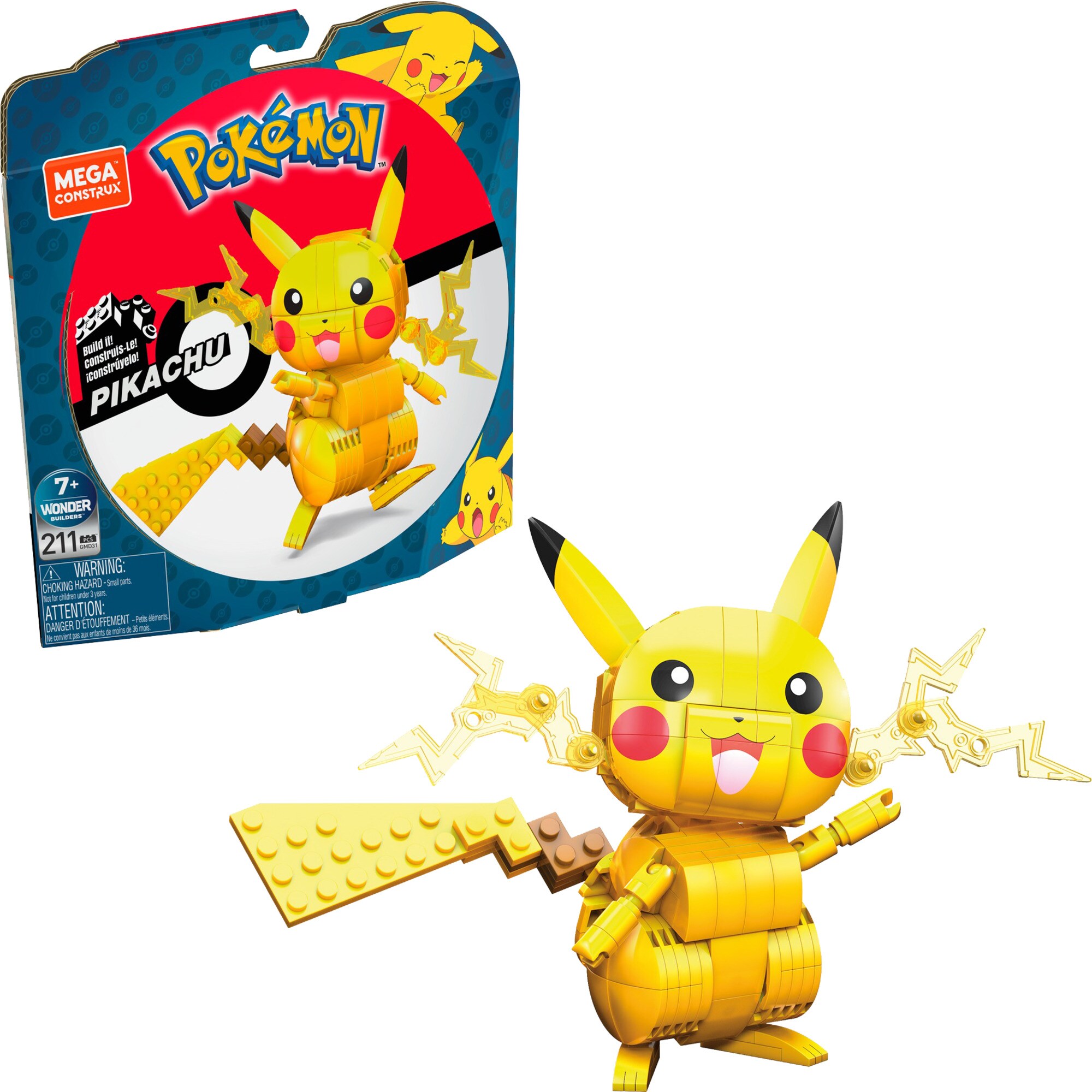MegaBloks Konstruktionsspielzeug MEGA Pok&eacute;mon Bauspielzeugset Pikachu mit 1 Actionfigur f&uuml;r Kinder - Bild 1