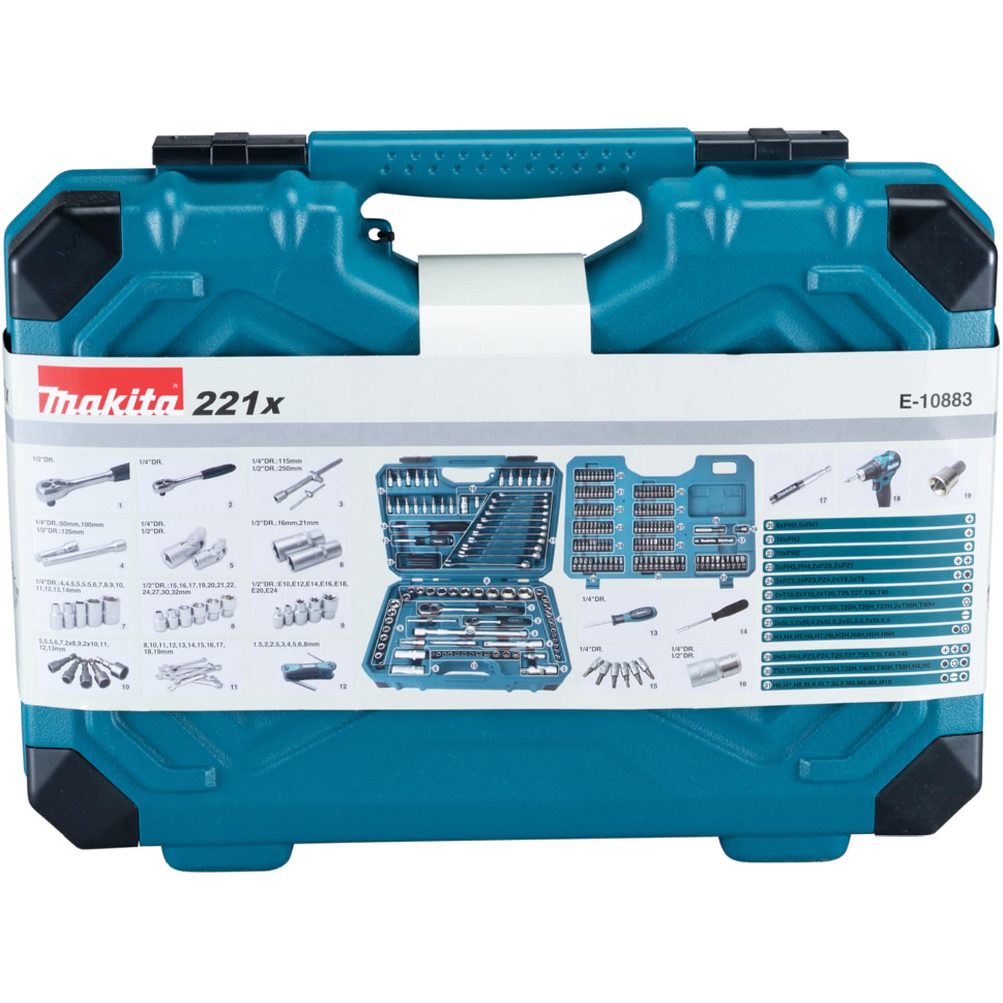 Makita Werkzeug-Set Handwerkzeug-Set E-10883, 221-teilig - Bild 1