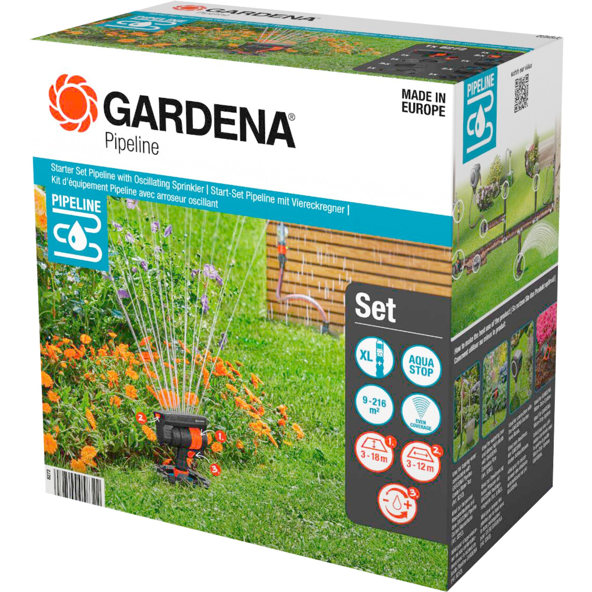 GARDENA Wasserhahn Start-Set Pipeline mit Viereckregner - Bild 1