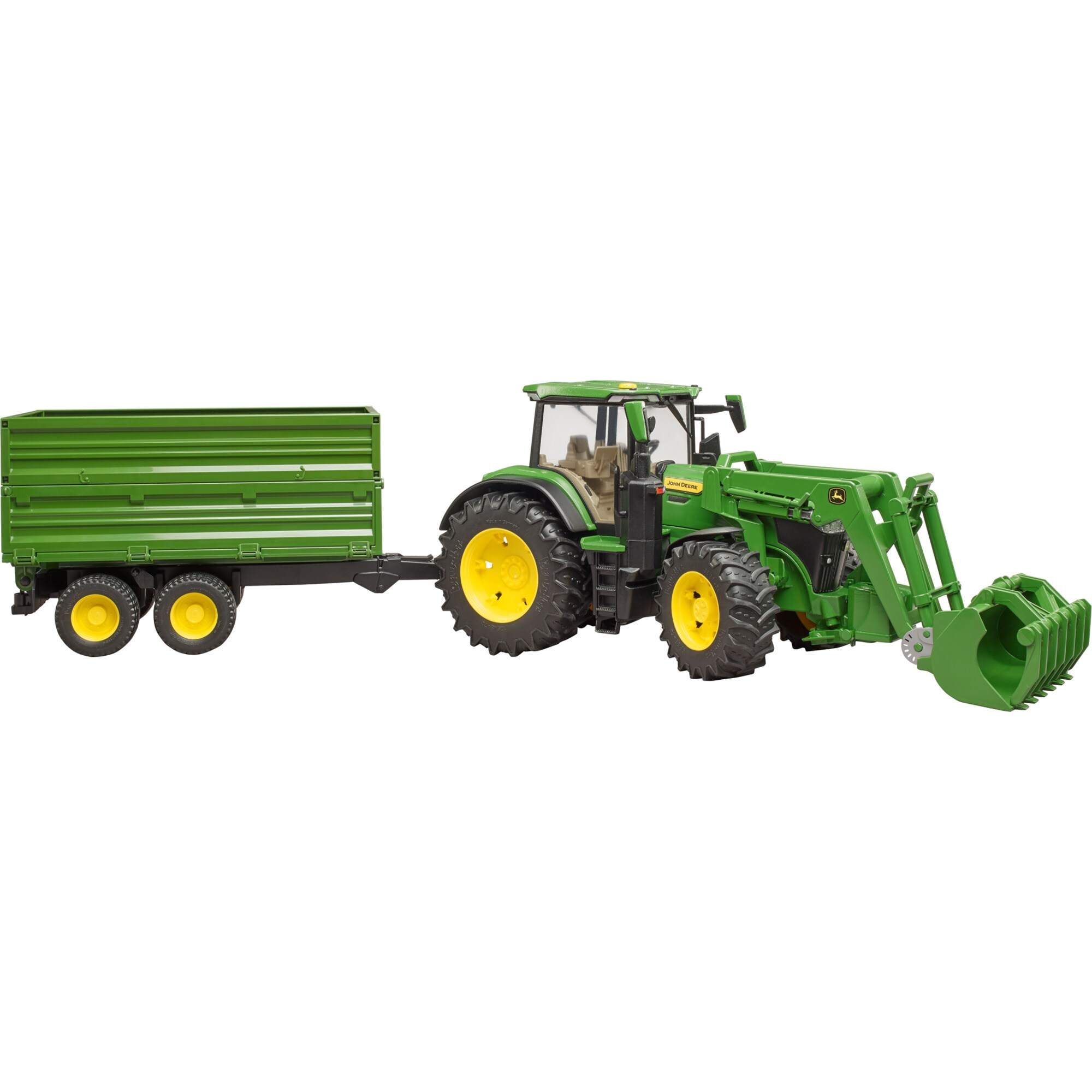 bruder Modellfahrzeug John Deere 7R 350 mit Frontlader und Tandemachstransportanh&auml;nger - Bild 1