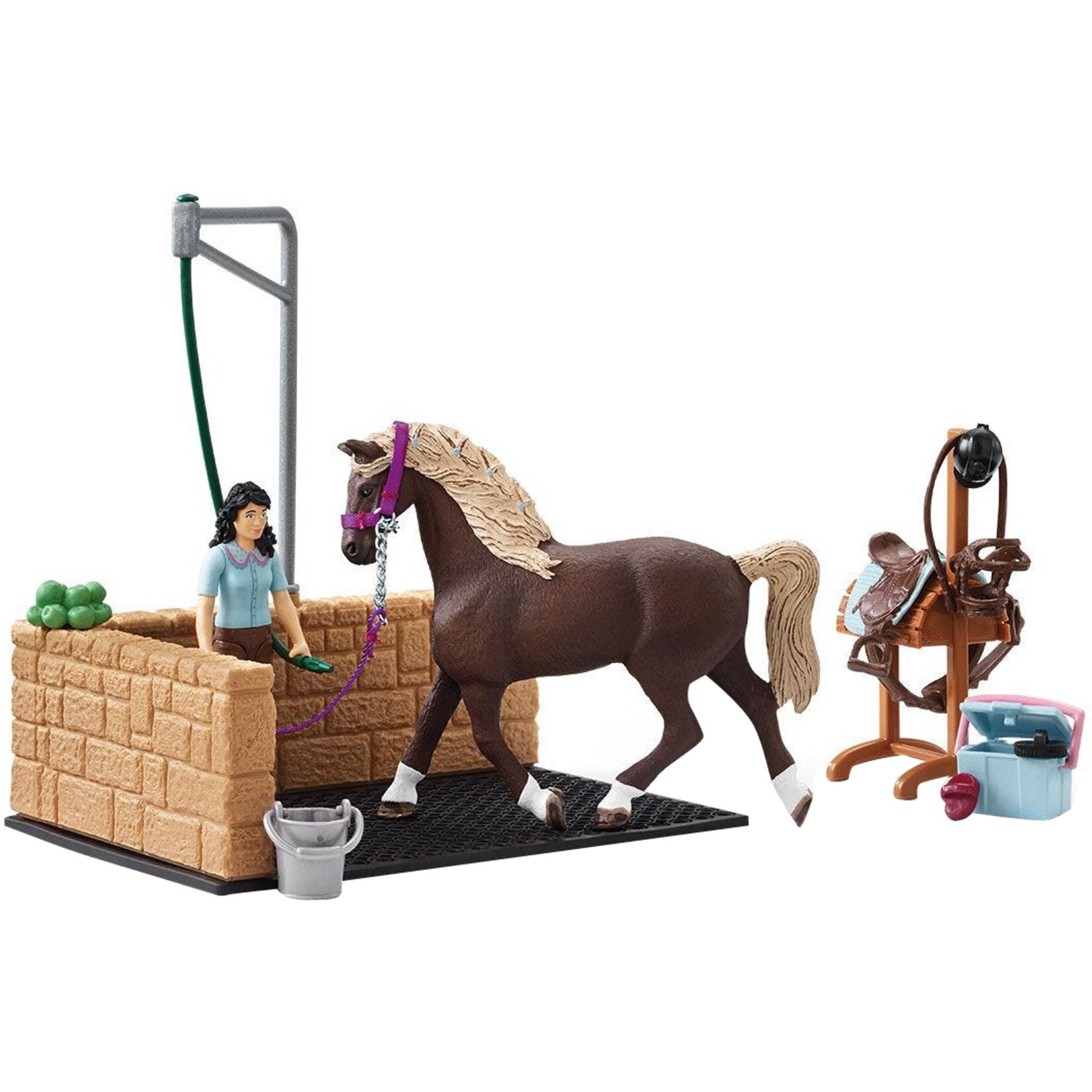 Schleich Spielfigur Horse Club Waschplatz mit Emily & Luna | 04059433572628