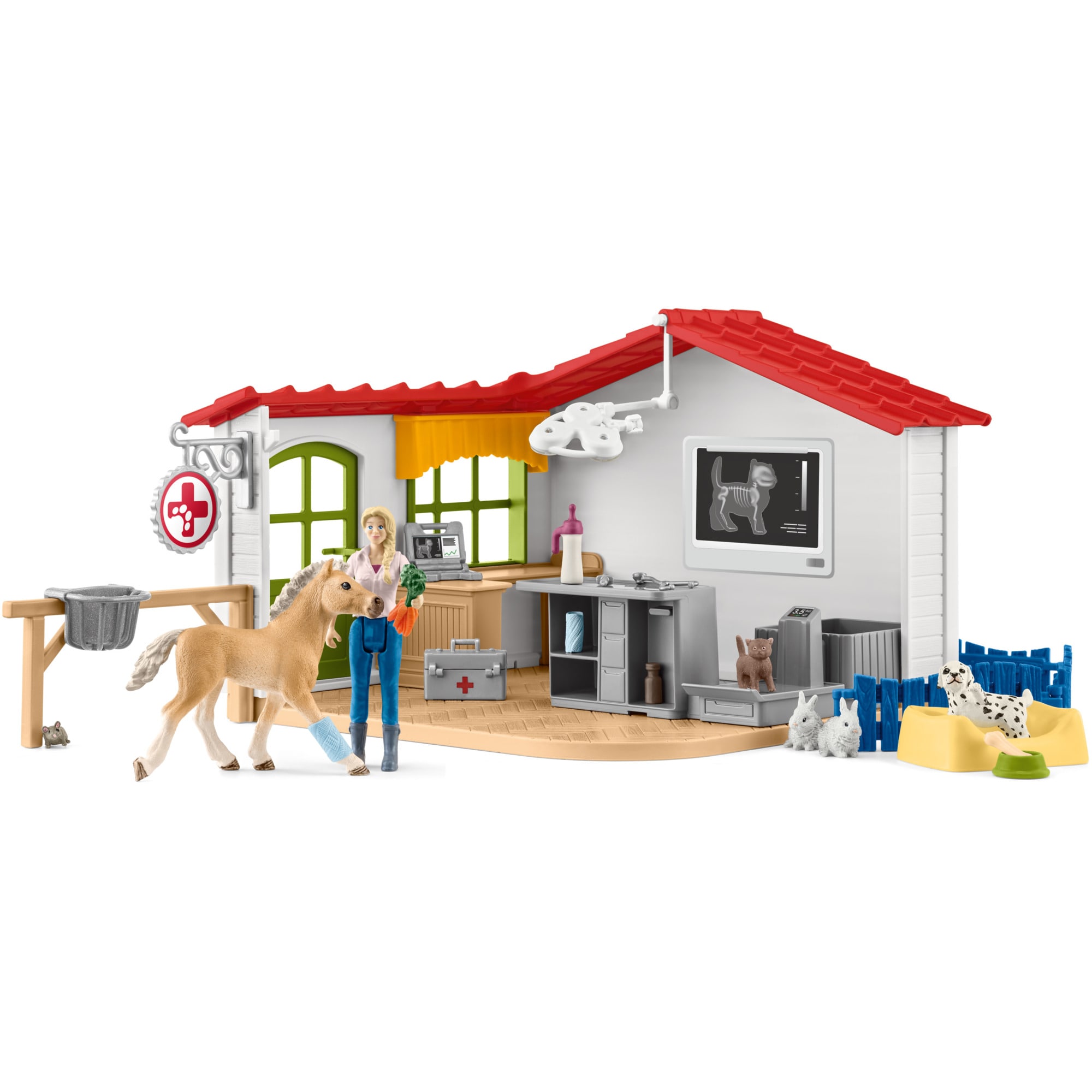 Schleich Spielfigur Farm World Tierarzt-Praxis mit Haustieren - Bild 1