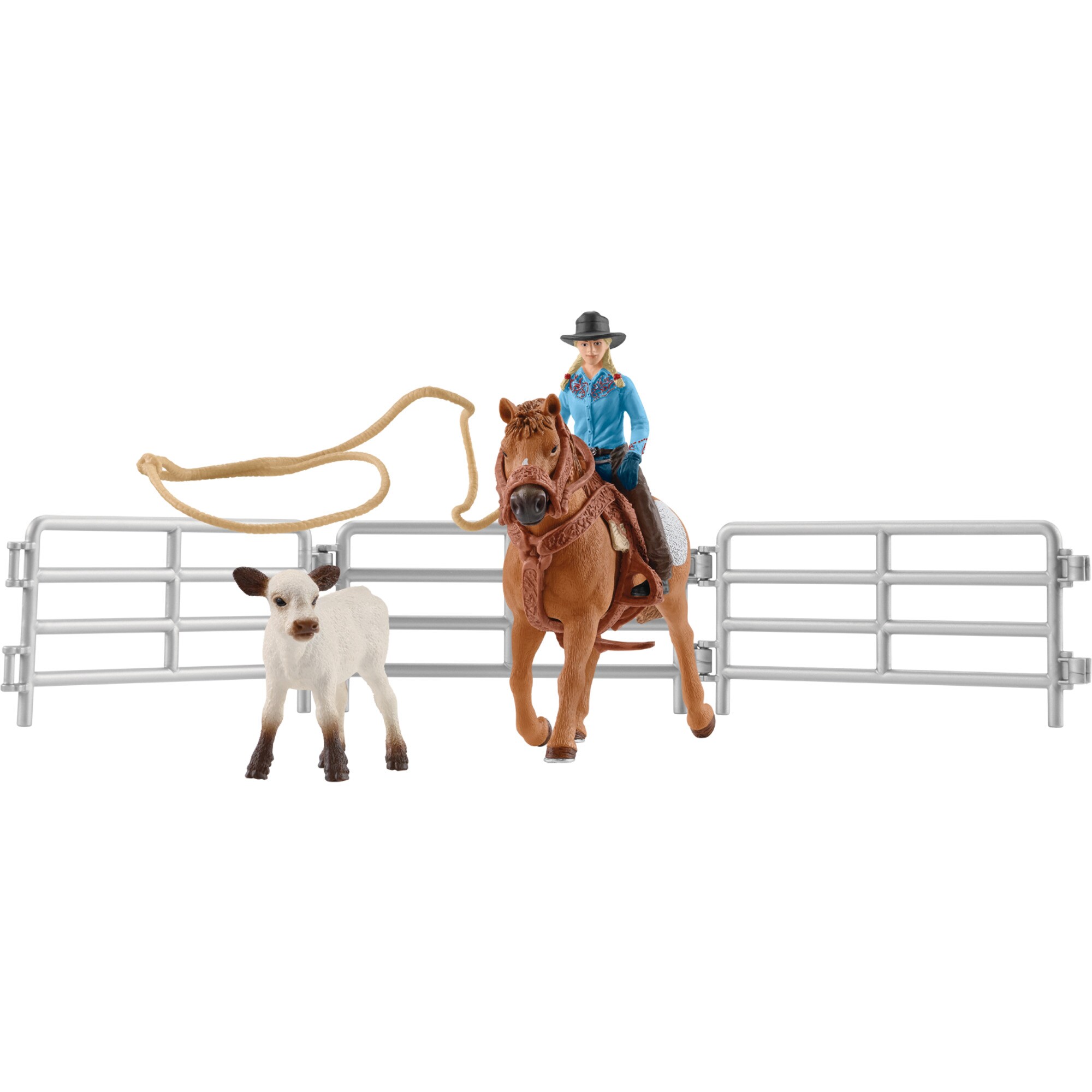 Schleich Spielfigur Farm World Team Roping mit Cowgirl - Bild 1