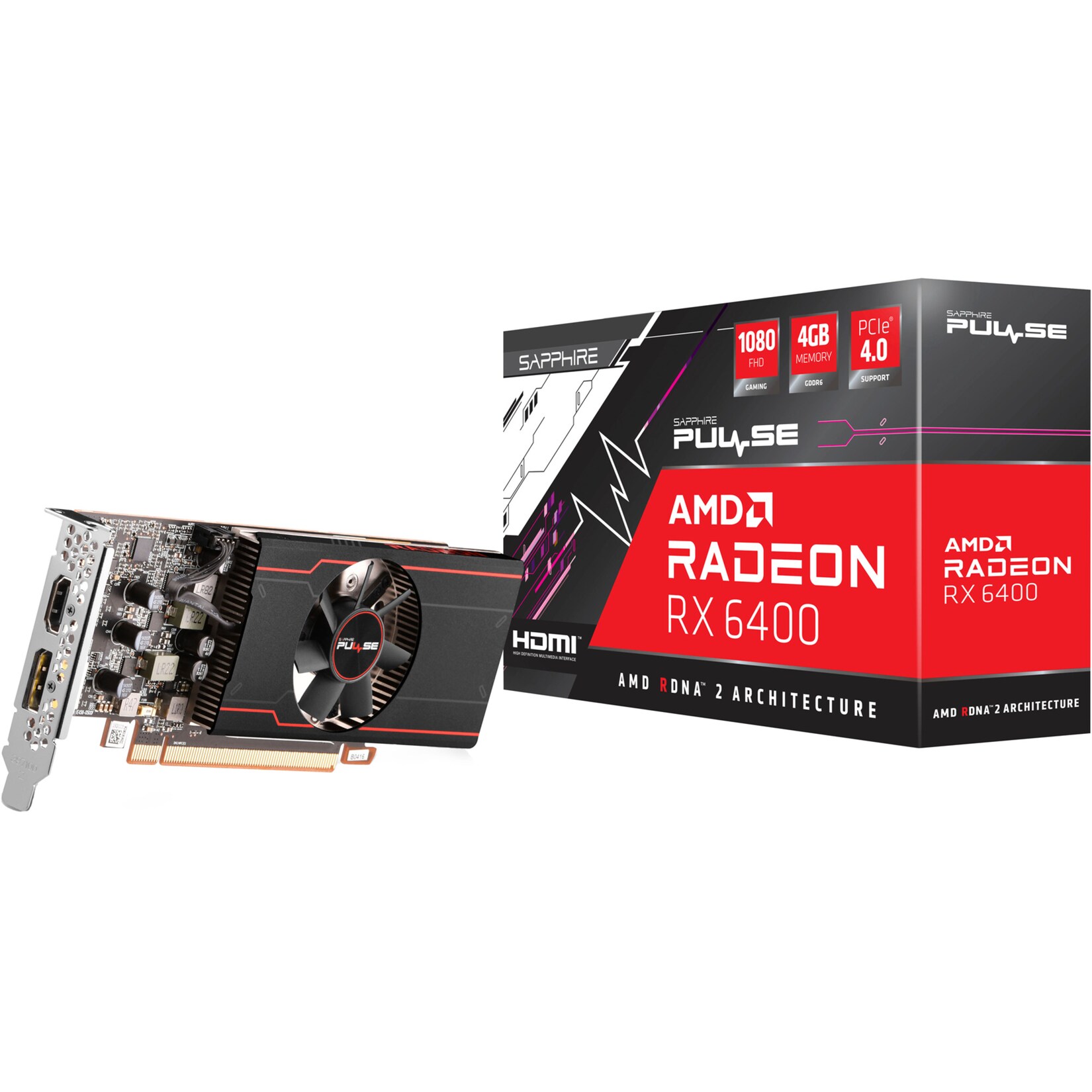SAPPHIRE Grafikkarte Radeon RX 6400 PULSE GAMING