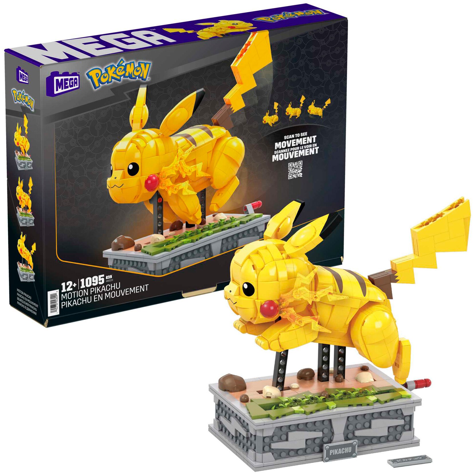 MegaBloks Konstruktionsspielzeug Pokémon bewegliches Pikachu Bausteine-Set mit mechanisierter Bewegung | 00194735048090