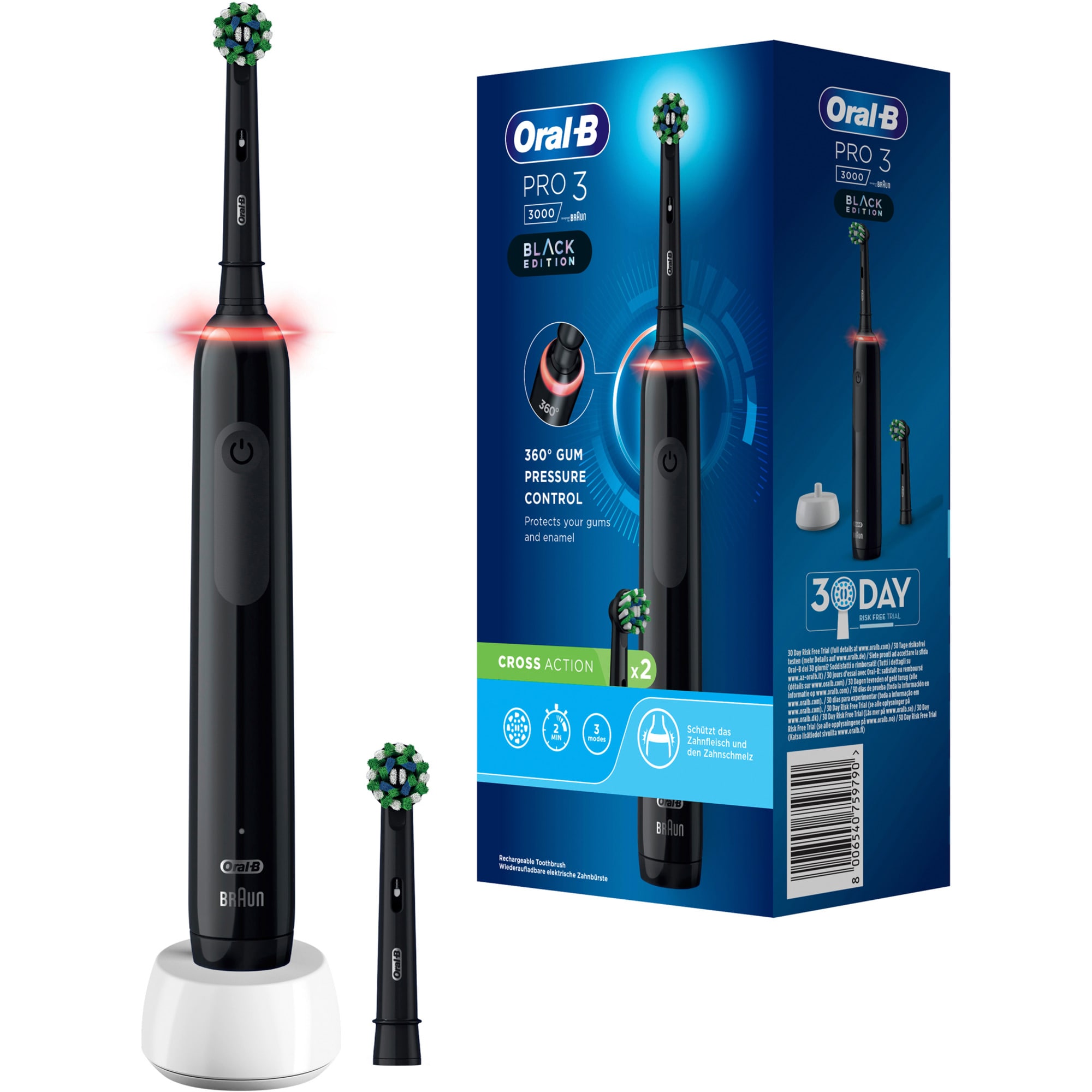 Oral-B Elektrische Zahnb&uuml;rste Oral-B Pro 3 3000 CrossAction Black Edition - Bild 1