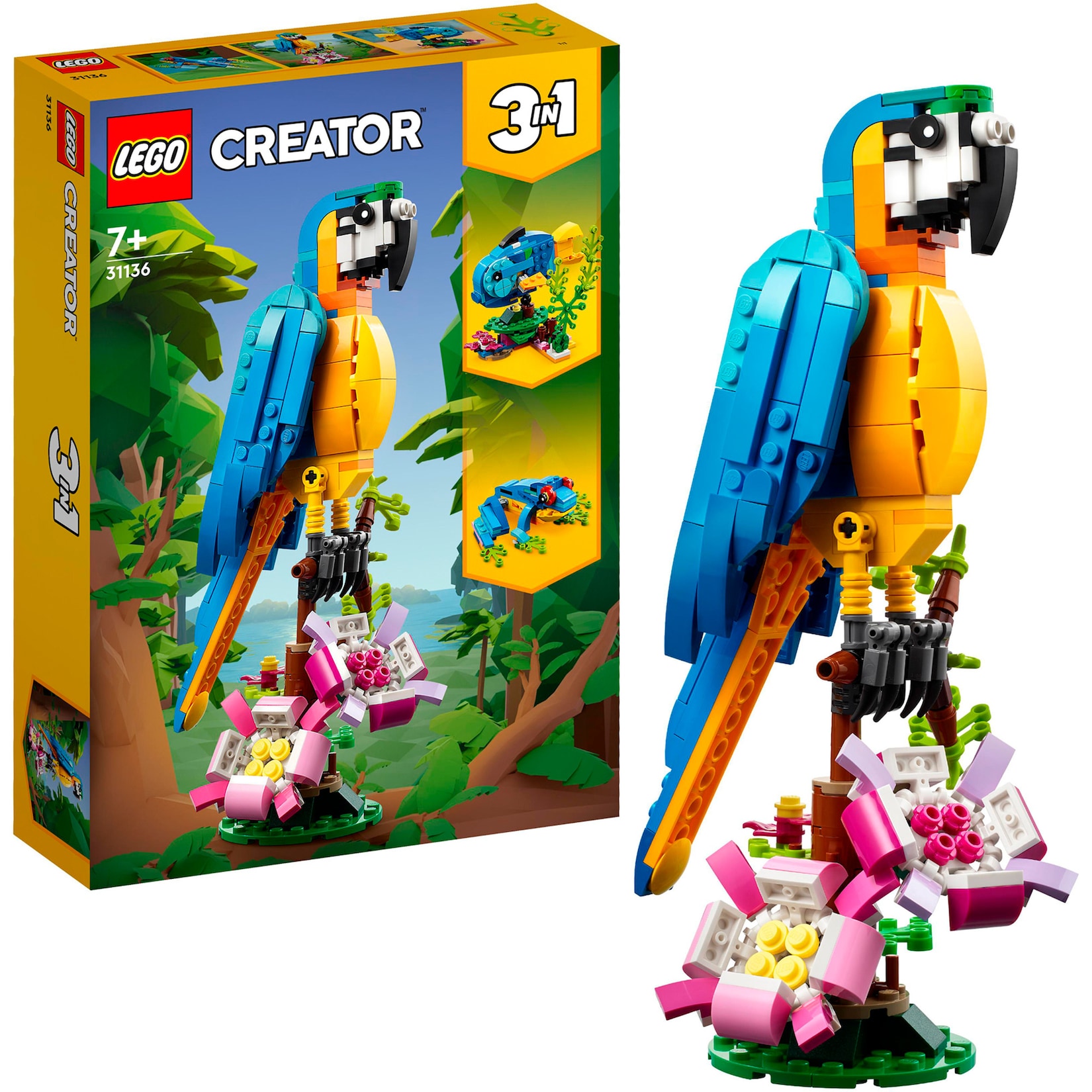 LEGO Konstruktionsspielzeug Creator 3-in-1 Exotischer Papagei