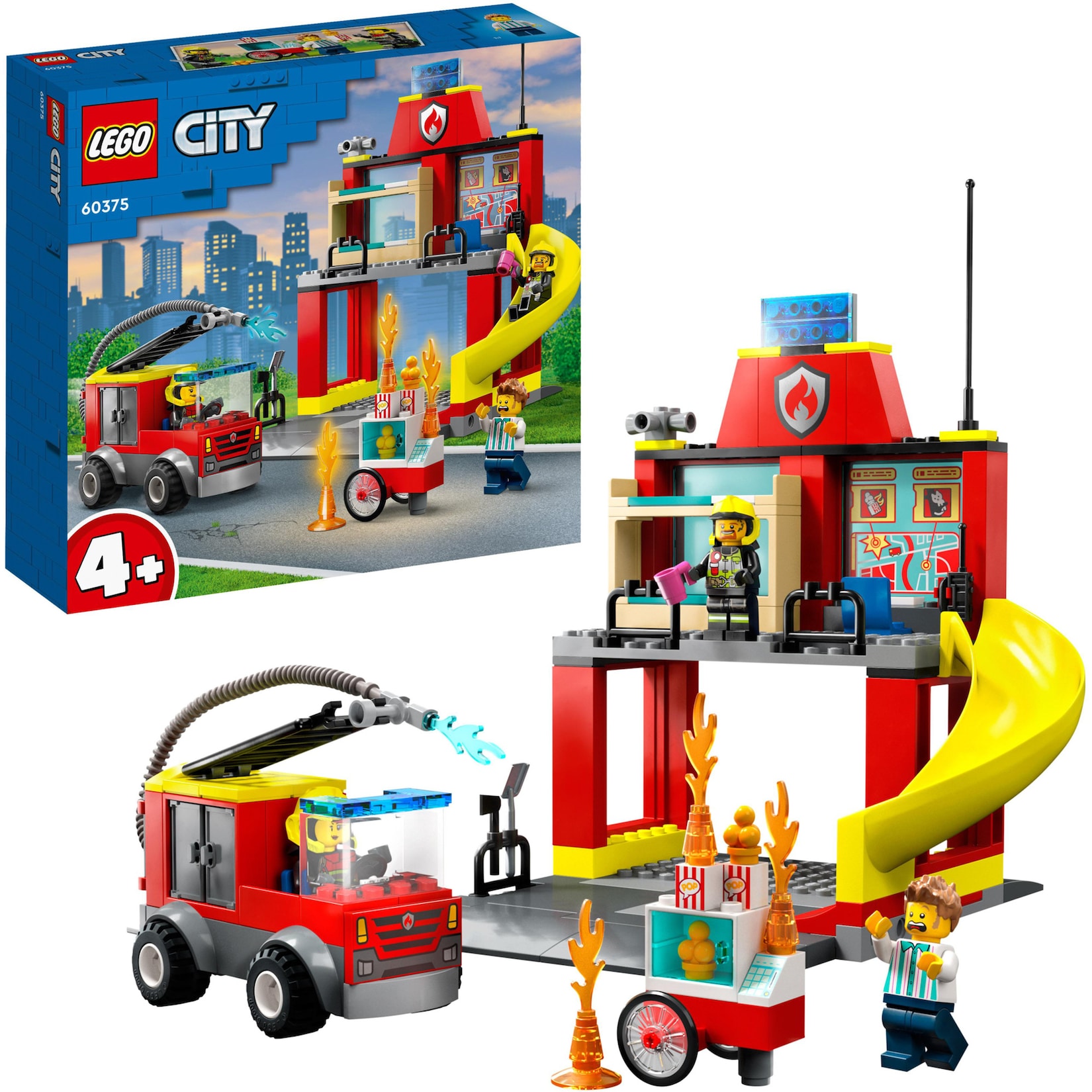 LEGO Konstruktionsspielzeug City Feuerwehrstation und Löschauto